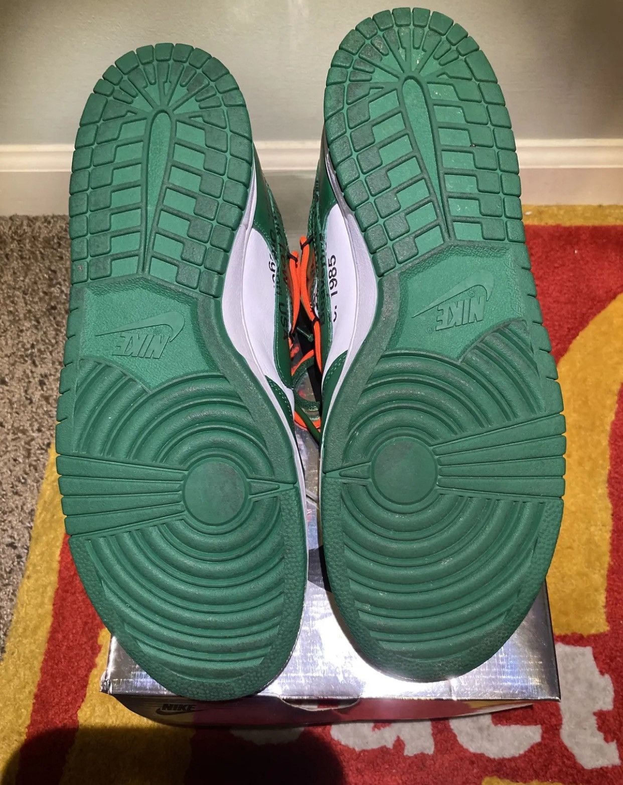 Nike Nike Dunk Low x OFF-WHITE Pine Green Size US 13 / EU 46 - 3 Thumbnail