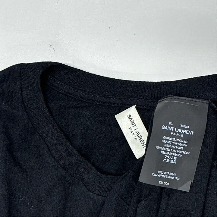 Saint Laurent Paris Saint Laurent Black Heart Graphic T-Shirt for Men-2507 Size US XXL / EU 58 / 5 - 7 Thumbnail
