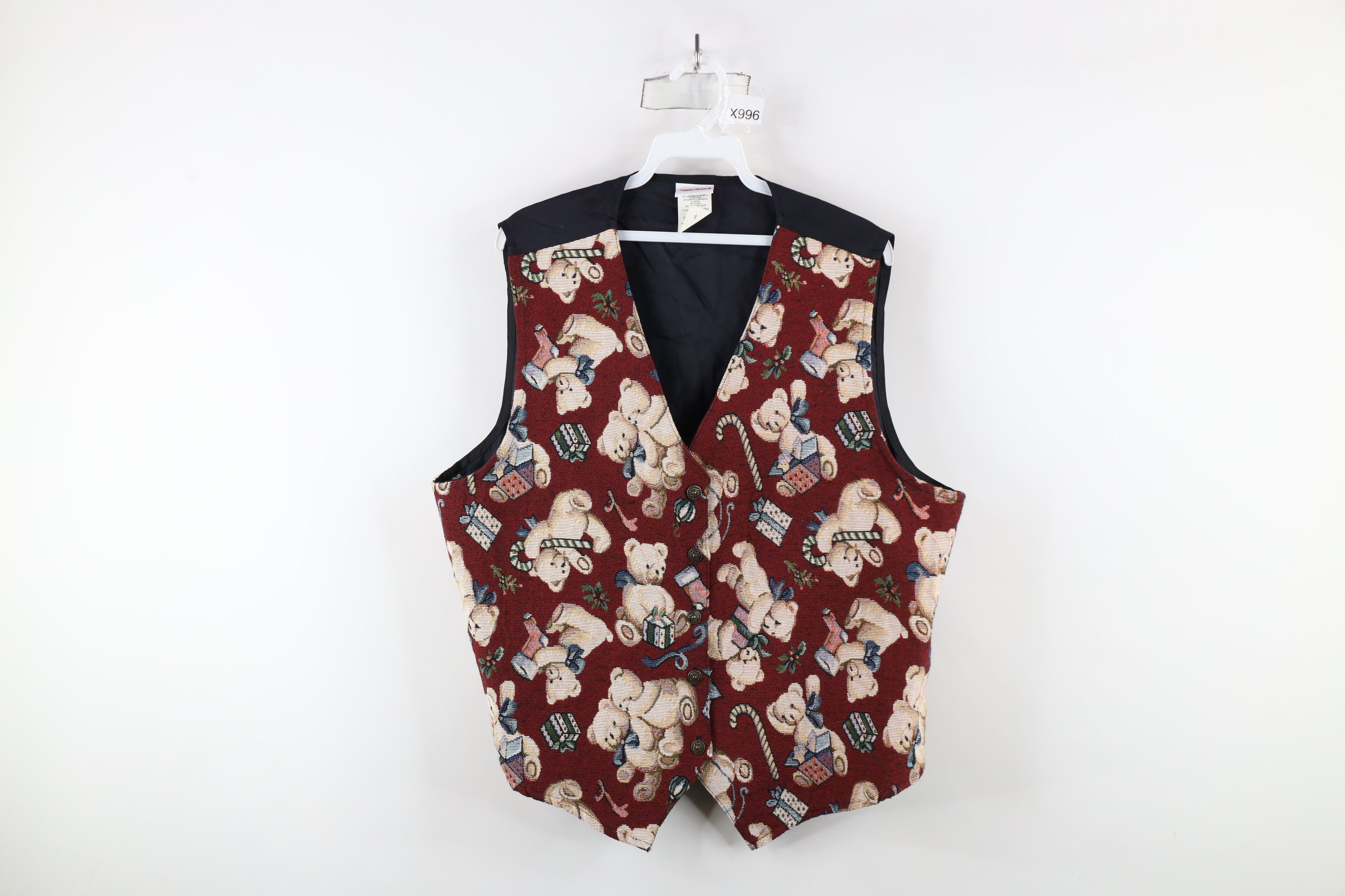 Vintage Vintage 90s Streetwear Christmas Bear Button Vest Jacket USA Size XL / US 12-14 / IT 48-50 - 1 Thumbnail