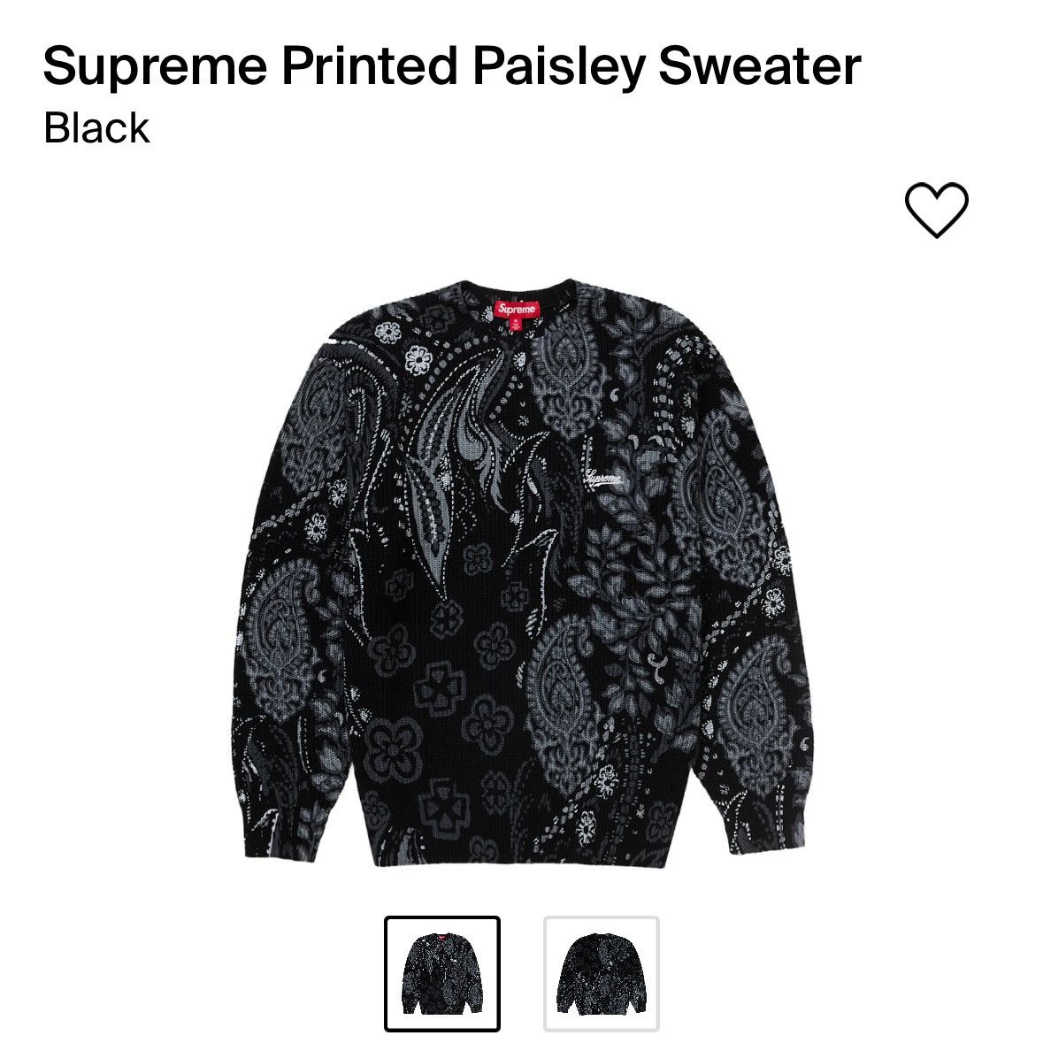 Supreme printed paisley sweater | Grailed