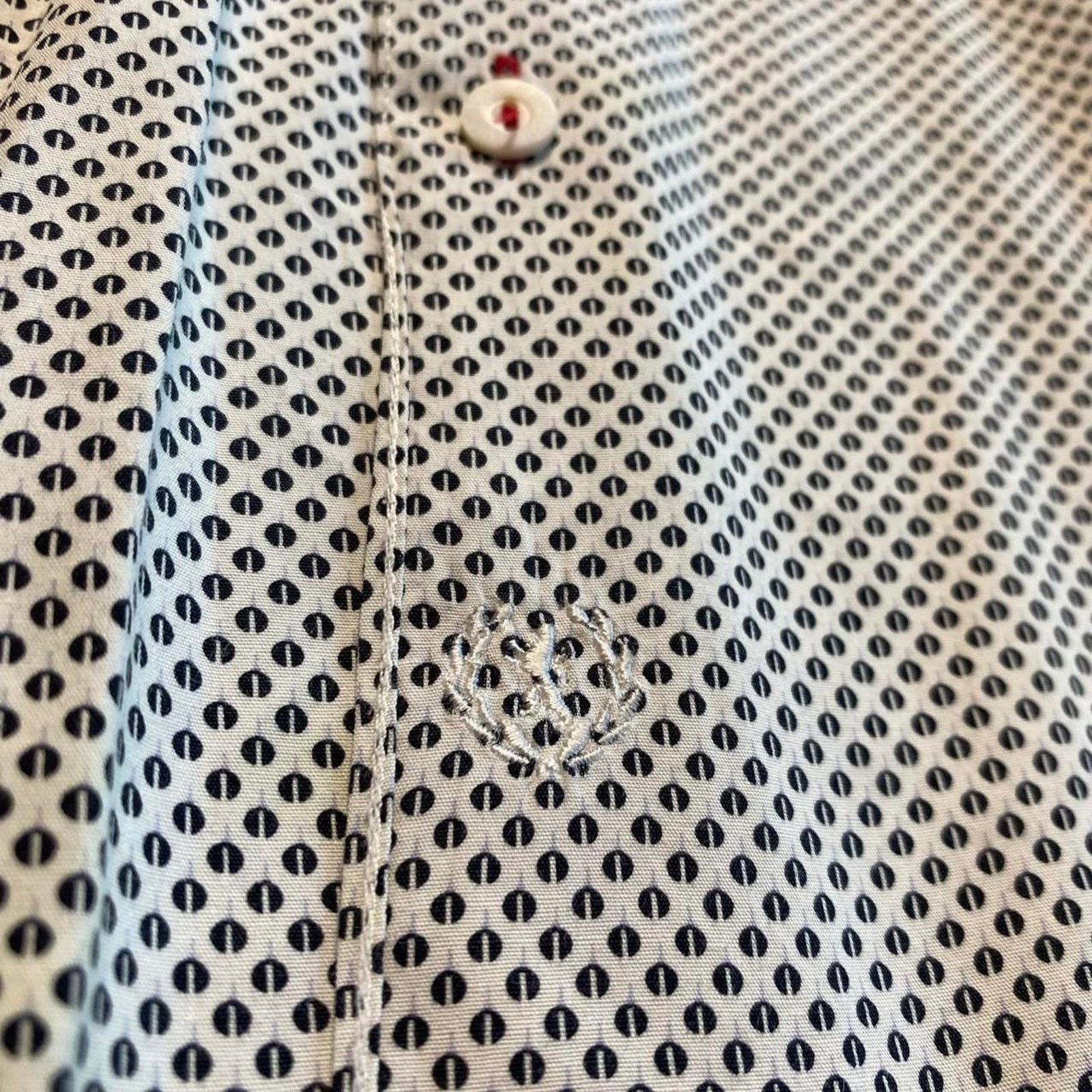 BUGATCHI Bugatchi Uomo - Black, white and silver pattern Dress Shirt Size US L / EU 52-54 / 3 - 4 Thumbnail