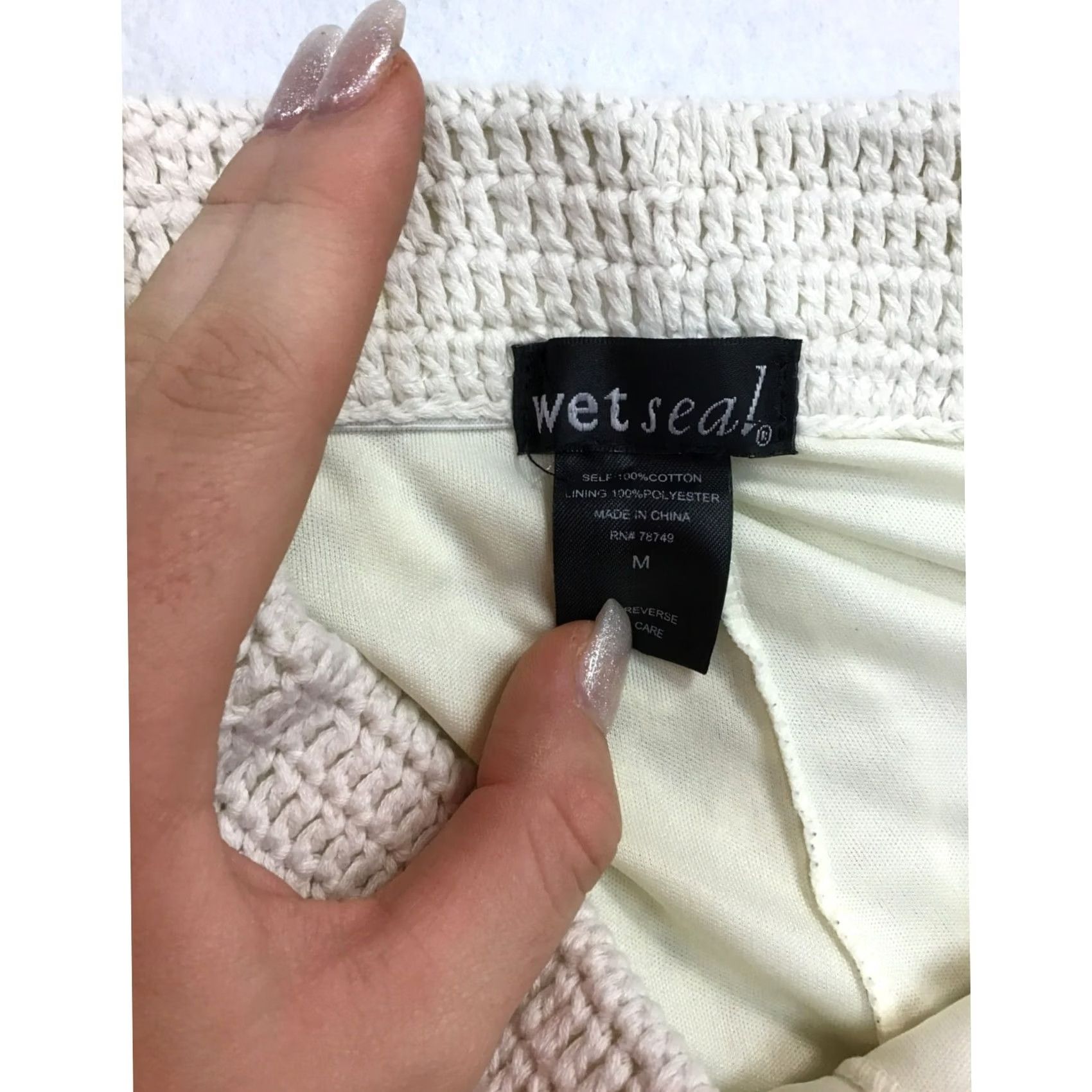 Vintage VINTAGE Wet Seal Women’s Cream Knit Shorts Boyfriend Medium Women’s Shorts Womens Medium Cream Knit Shorts Boys? Size 32" / US 10 / IT 46 - 3 Thumbnail
