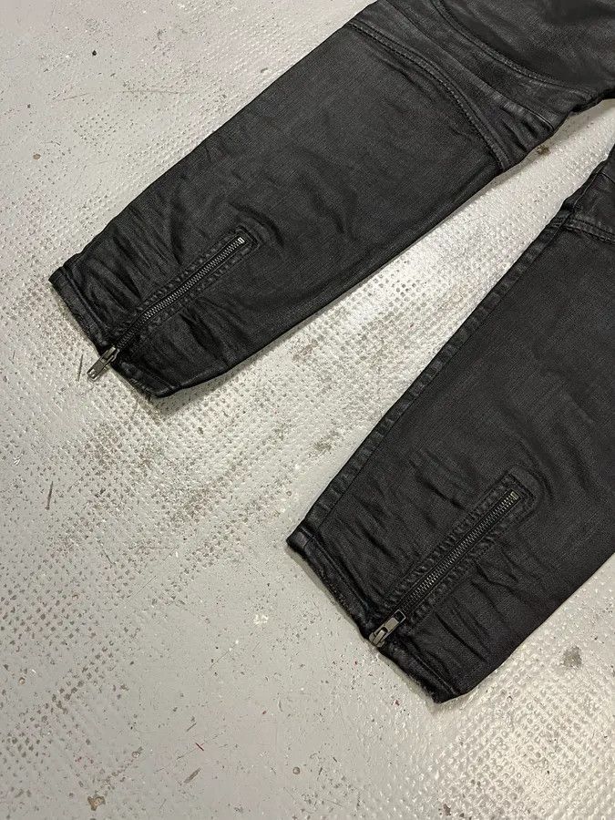 Diesel Black Waxed Slim Zip Denim Jeans