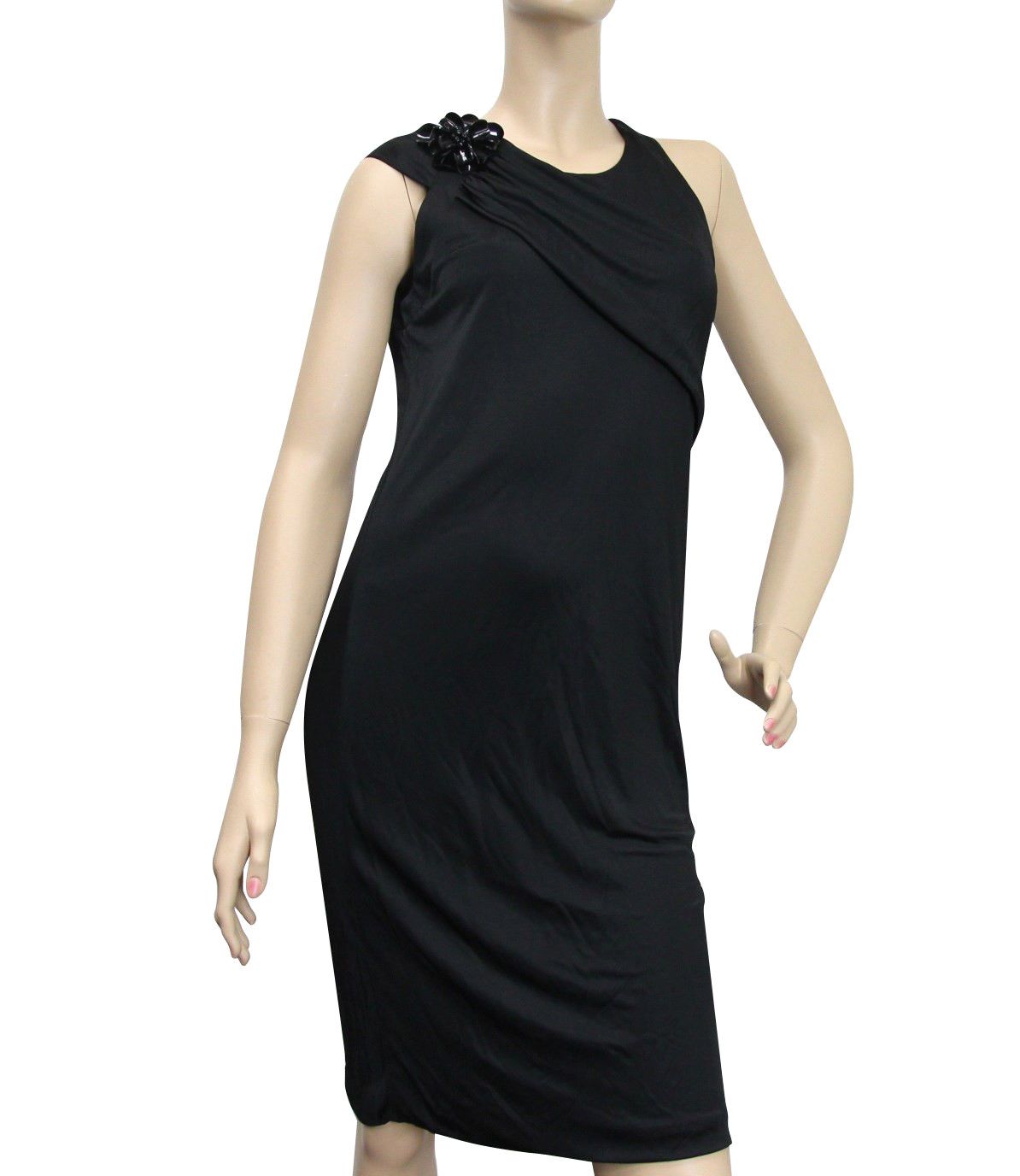 Gucci Women's Black Rayon Medium Dress With Flower Brooch Size M / US 6-8 / IT 42-44 - 1 Thumbnail