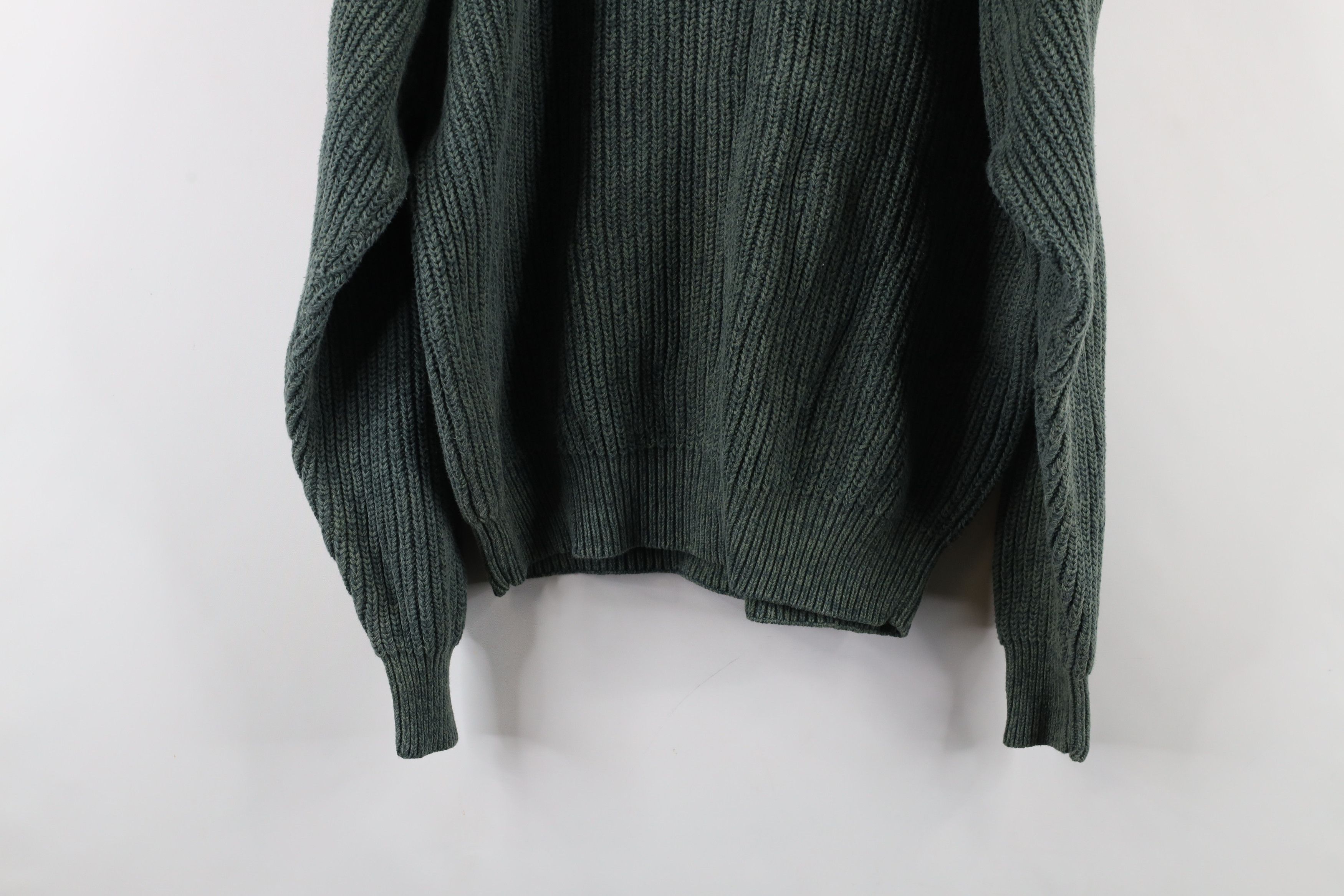 Eddie Bauer × Vintage Vintage 90s Eddie Bauer Cotton Ribbed Knit Sweater Green Size US XL / EU 56 / 4 - 9 Thumbnail