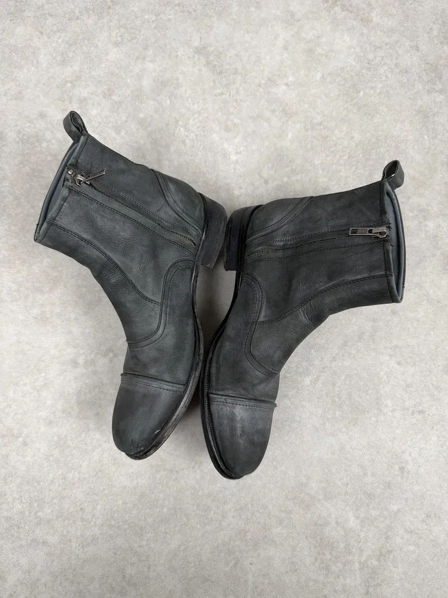 Diesel Diesel Grey Eroded Leather Boots Size US 9 / EU 42 - 3 Thumbnail