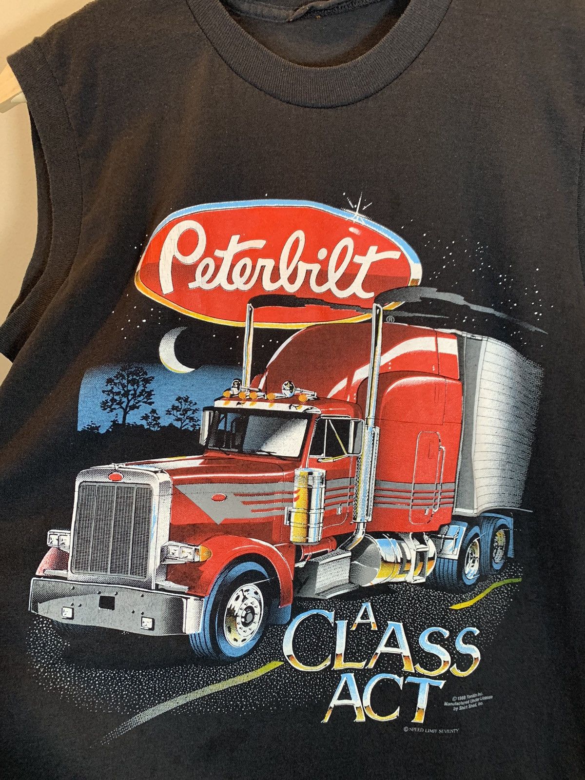 Vintage RARE Vintage 80’s Peterbilt 3D Emblem Truckers Only Tank Top Size US M / EU 48-50 / 2 - 2 Thumbnail