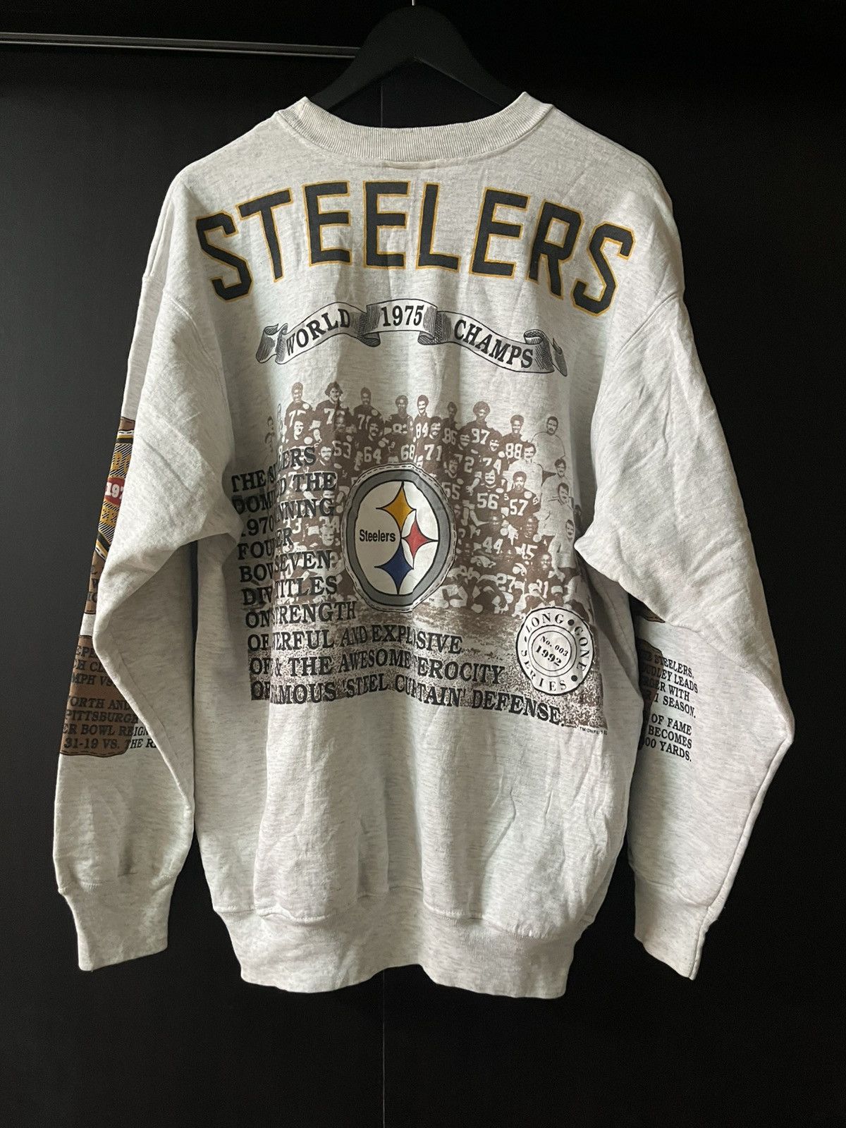 NFL Rare Lone gone Pittsburgh sweatshirt vintage 1992 Size US XL / EU 56 / 4 - 2 Thumbnail