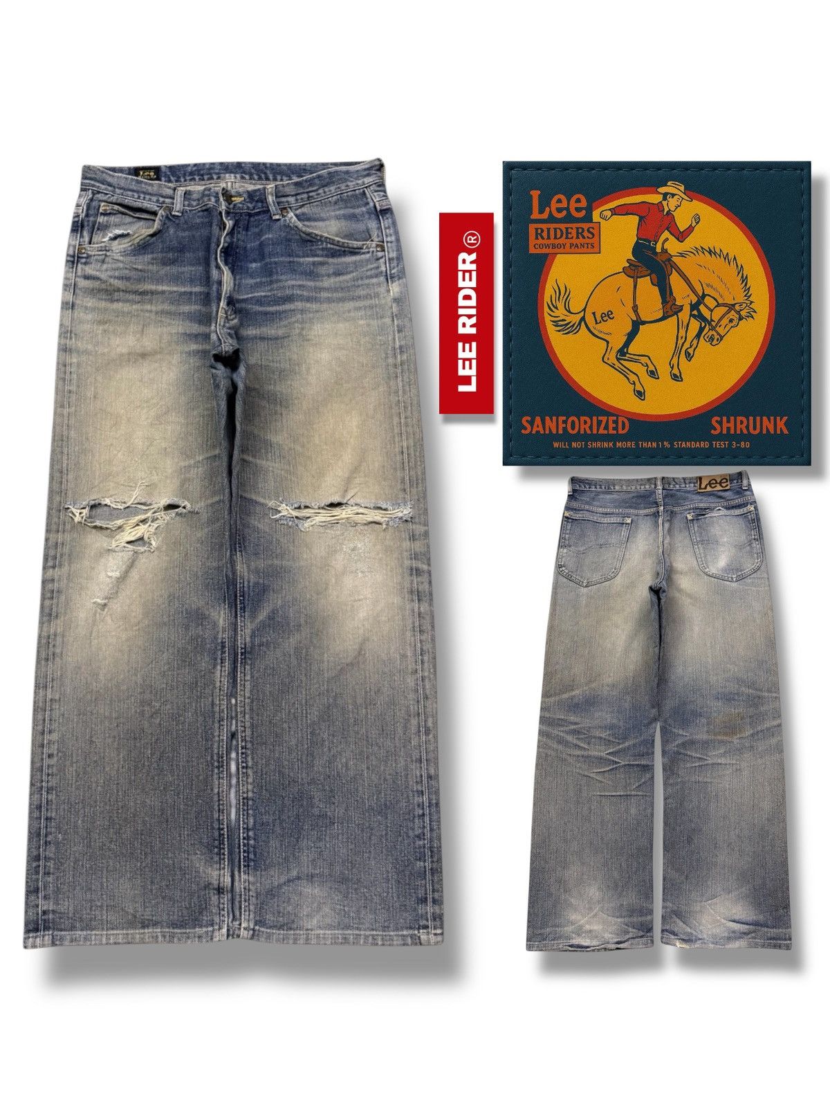 Lee Vintage 00s Lee Riders Japan Denim Jeans | Heavy Fade | W34 Size US 34 / EU 50 - 1 Thumbnail