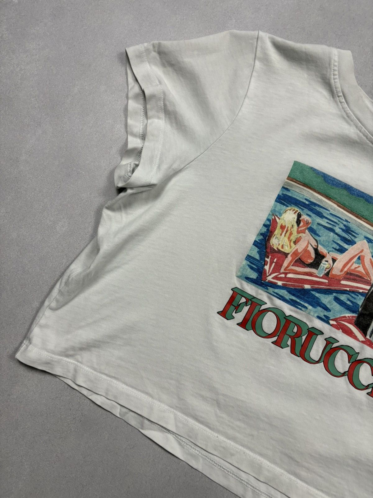 Fiorucci Fiorucci Pool Girl Graphic Crop T Shirt White Size XL Y2K Size XL / US 12-14 / IT 48-50 - 4 Thumbnail