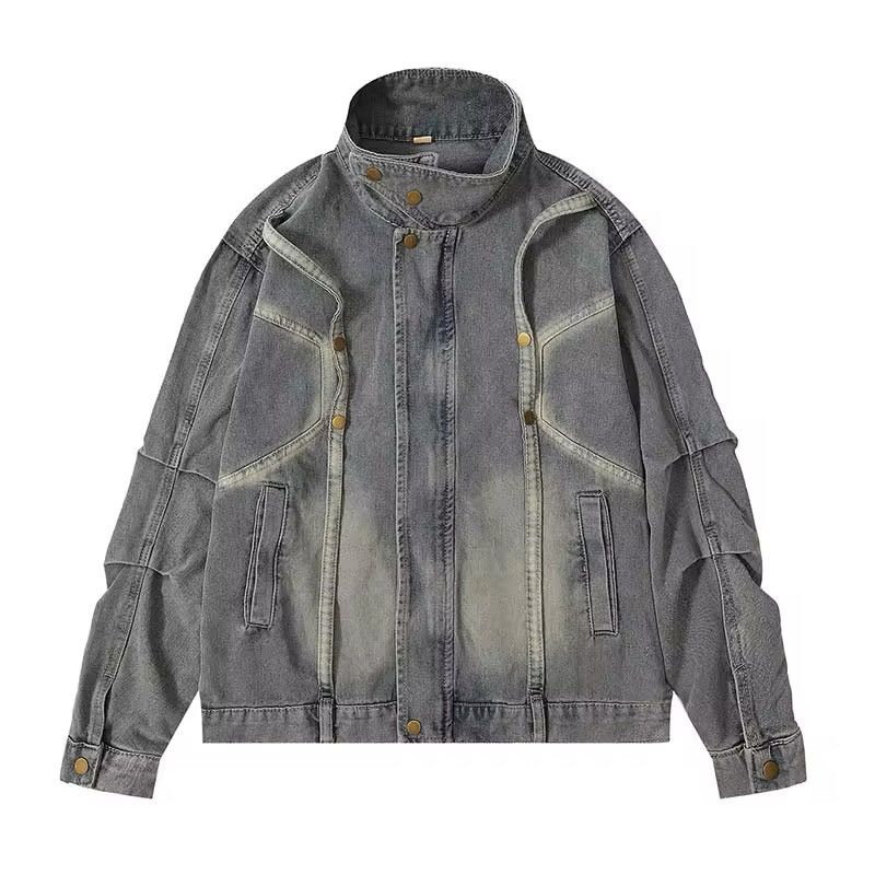Designer × Vintage Streetwear Design Washed Dirty Denim Jacket Coat y2k Size US L / EU 52-54 / 3 - 1 Thumbnail