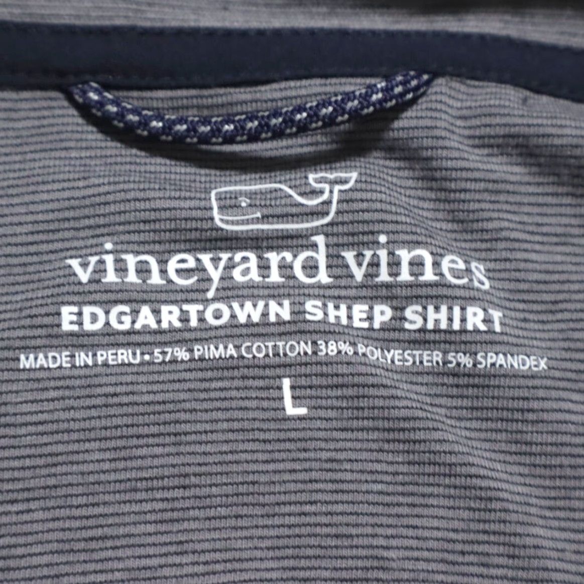Vineyard Vines VINTAGE Vineyard Vines Edgartown Shep Stretch Striped Mock Long Sleeve Sweatshirt Gray Men's L Size US L / EU 52-54 / 3 - 5 Thumbnail