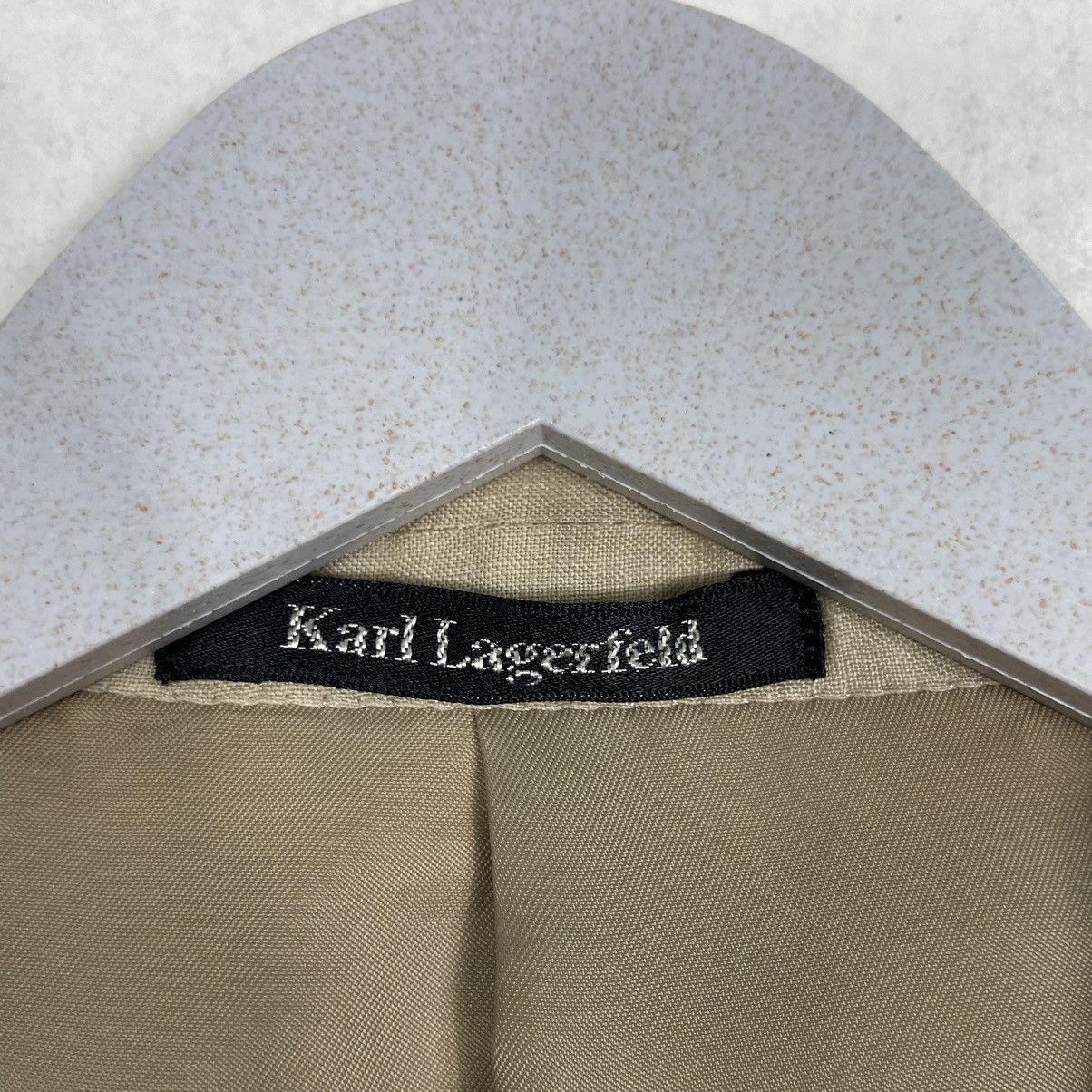 Karl Lagerfeld × Vintage 💥90s KARL LAGERFELD LINEN BUTTON BLAZER JACKET Size US L / EU 52-54 / 3 - 8 Thumbnail