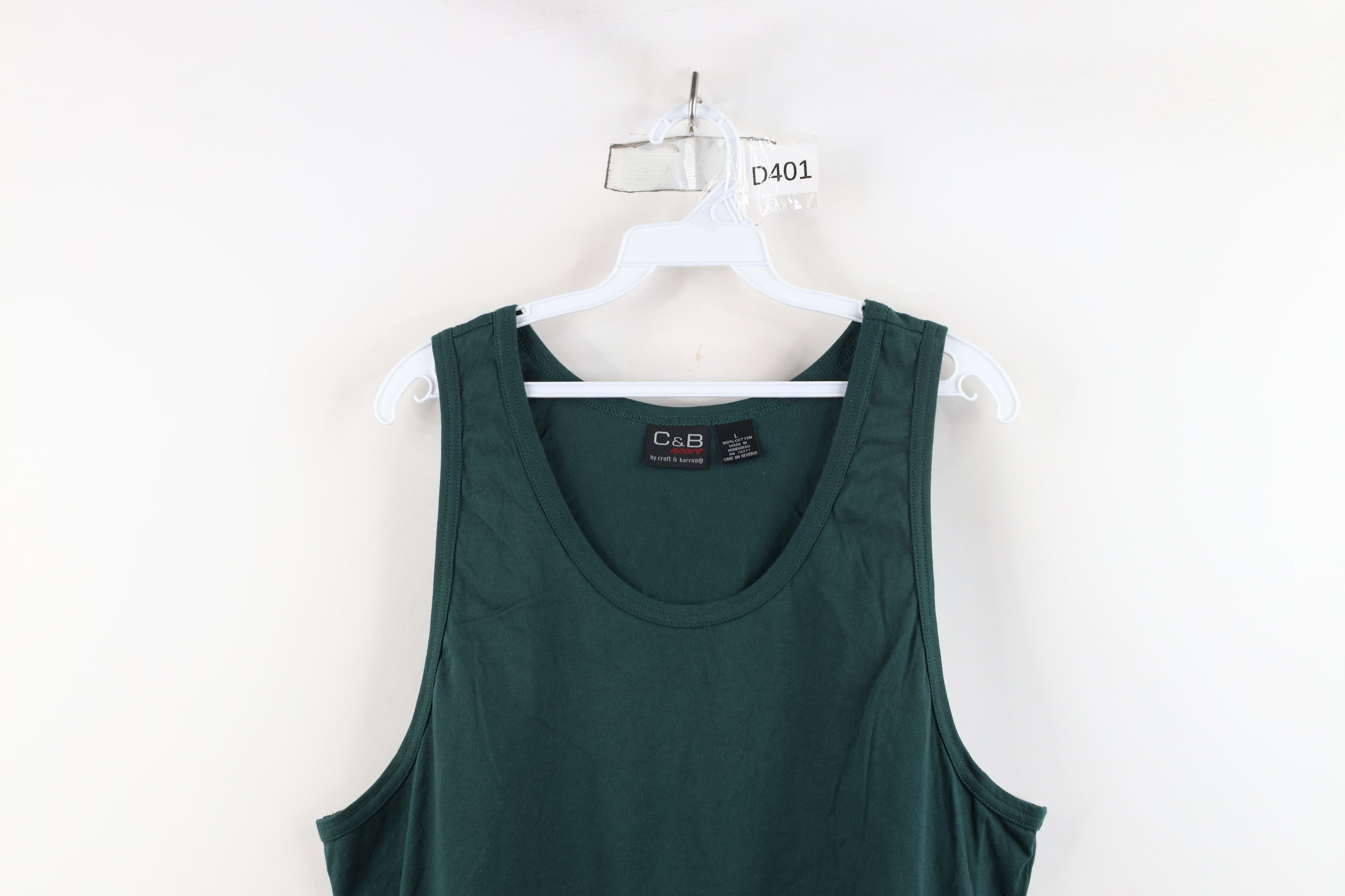 Vintage Vintage 90s Streetwear Blank Tank Top T-Shirt Hunter Green Size US L / EU 52-54 / 3 - 2 Thumbnail