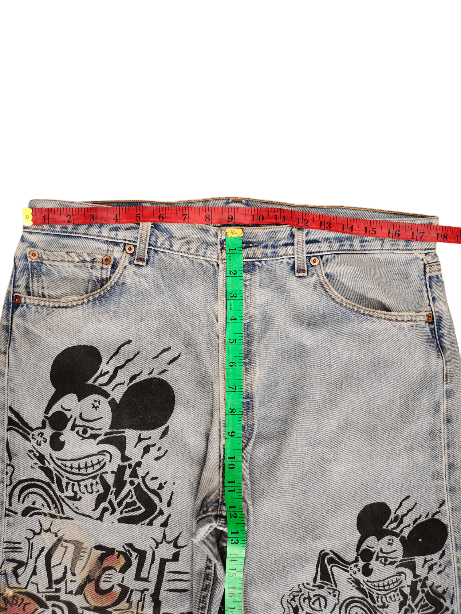 Levi's Vintage Clothing Vintage Levis 501 Mickey Mouse Distress Jeans Custom Size US 35 - 10 Thumbnail