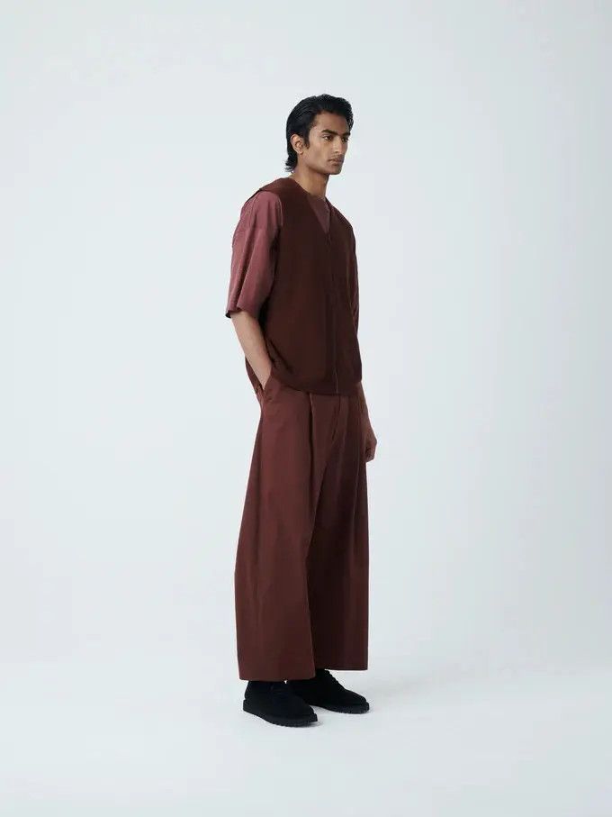 Studio Nicholson o1mle1025 Rib Zipped Vest in Chestnut Size US M / EU 48-50 / 2 - 3 Thumbnail