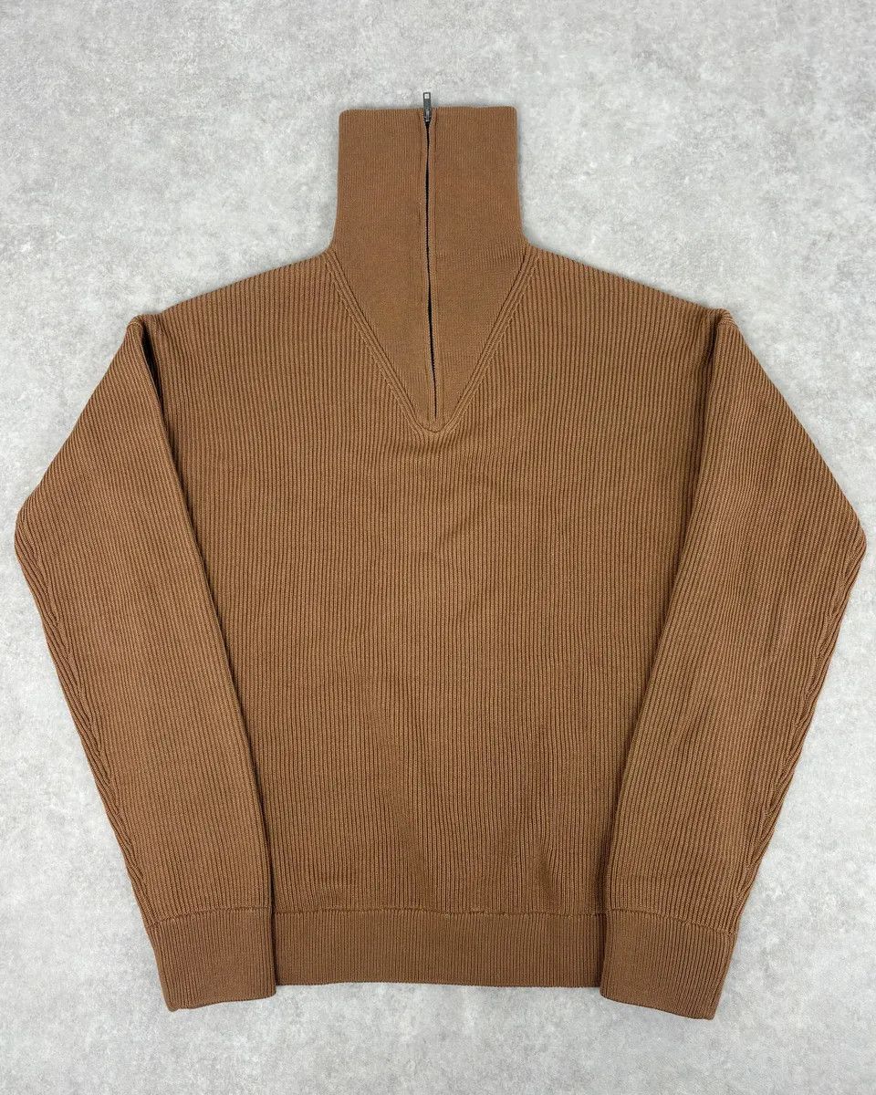 Emporio Armani 2000s Emporio Armani Zip-Up Beige Sweater Size US M / EU 48-50 / 2 - 2 Thumbnail