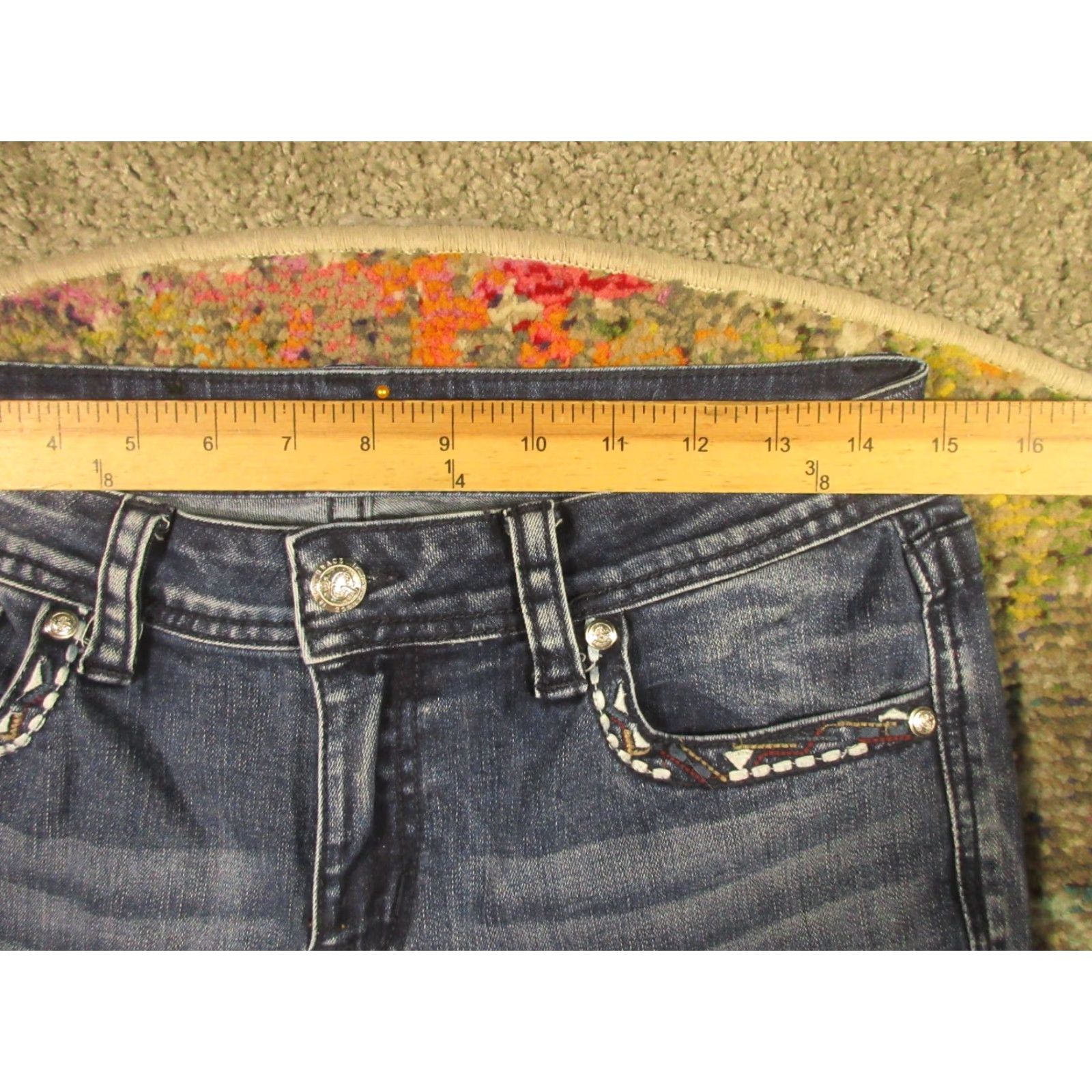 Grace in LA Grace in LA Jeans Women's 30x33 Bootcut Denim Blue Embellished 5-Pocket Regular Fit Zip Fly Vintage? No Size 30" / US 8 / IT 44 - 7 Thumbnail
