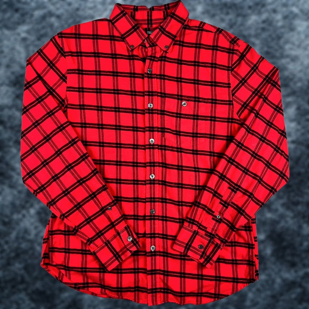 Todd Snyder Todd Snyder Red Buffalo Plaid Flannel Long Sleeve Button Shirt Large Mens Cotton Size US L / EU 52-54 / 3 - 1 Thumbnail