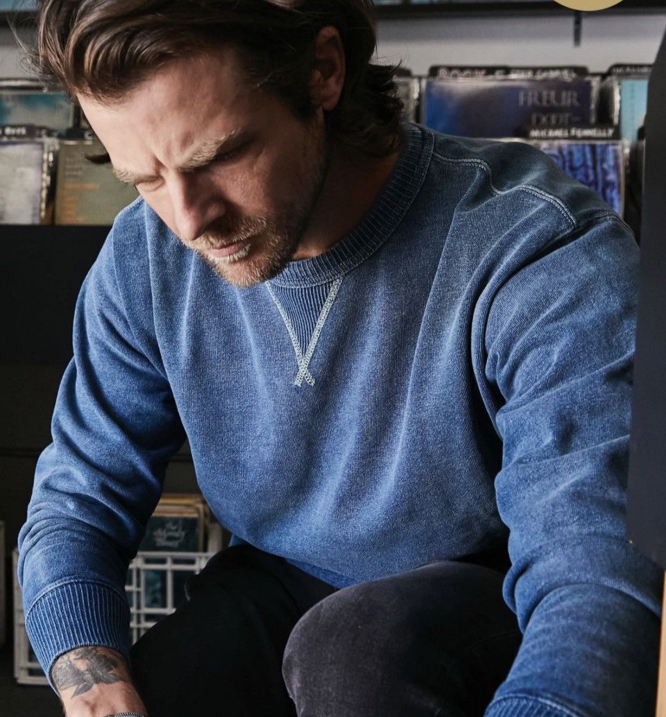 RRL Ralph Lauren RRL Indigo French Terry Sweatshirt NWT Vintage Wash Logo L Size US L / EU 52-54 / 3 - 1 Thumbnail