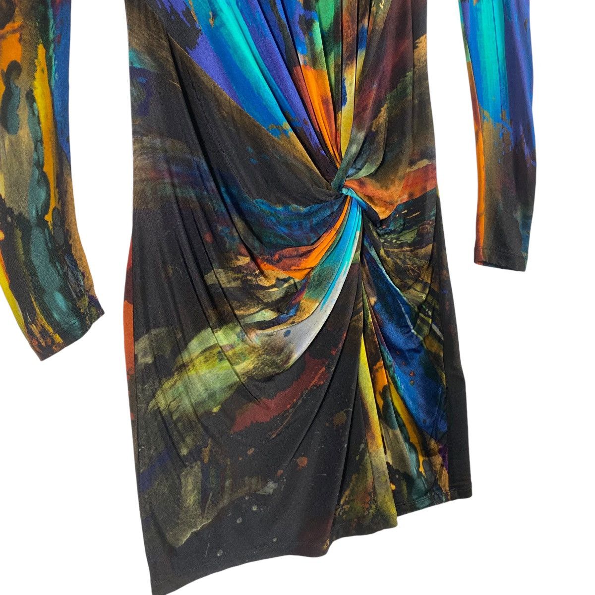 Designer × Ted Baker Ted Baker Draped Multicolor Stretch Dress Size XS / US 0-2 / IT 36-38 - 6 Thumbnail