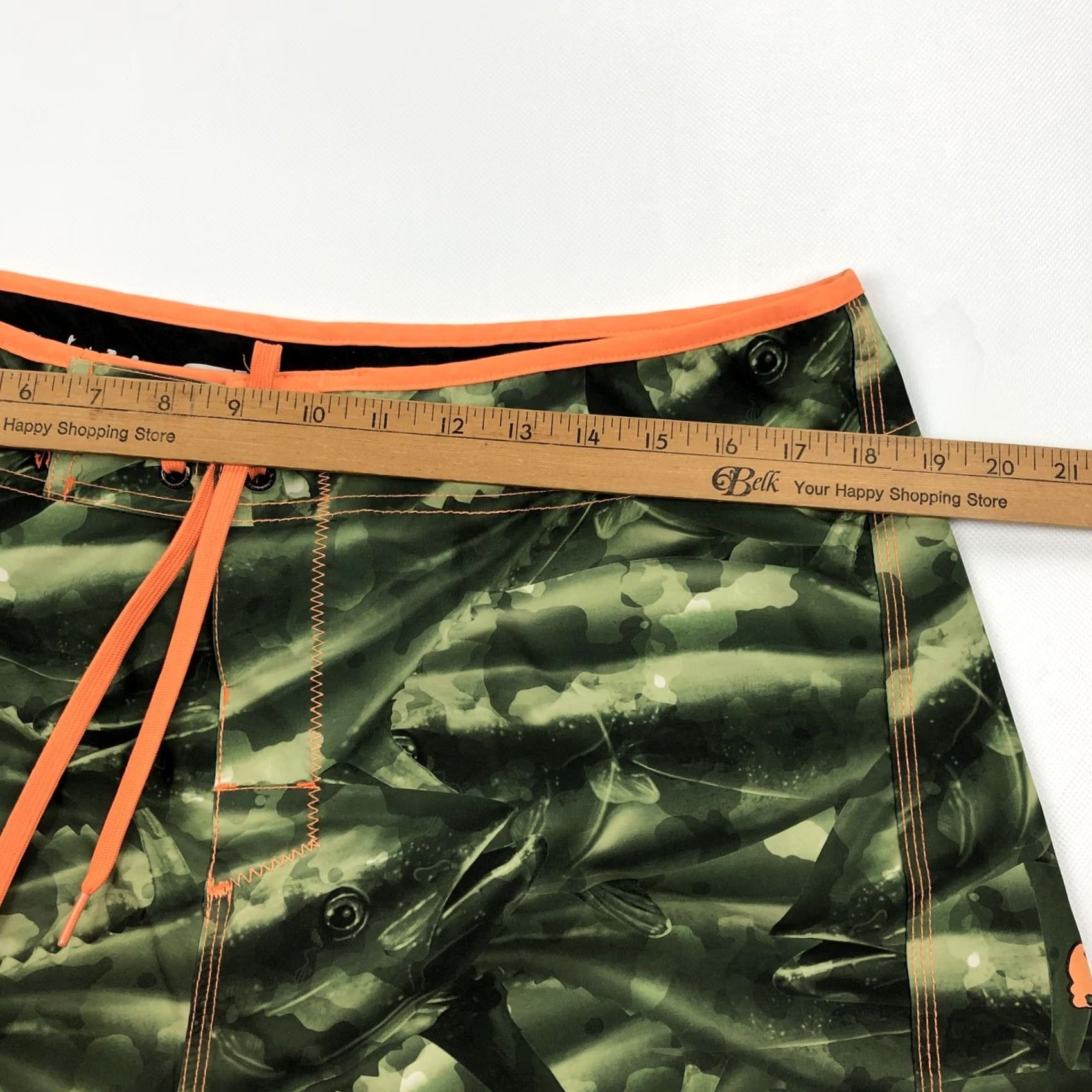 Vintage Salt Life SLX-QD Board Shorts Men 36 Green Fish Pattern Quick Dry Pockets Stretch Swim Trunks Beach Surfing Size US 36 / EU 52 - 7 Thumbnail