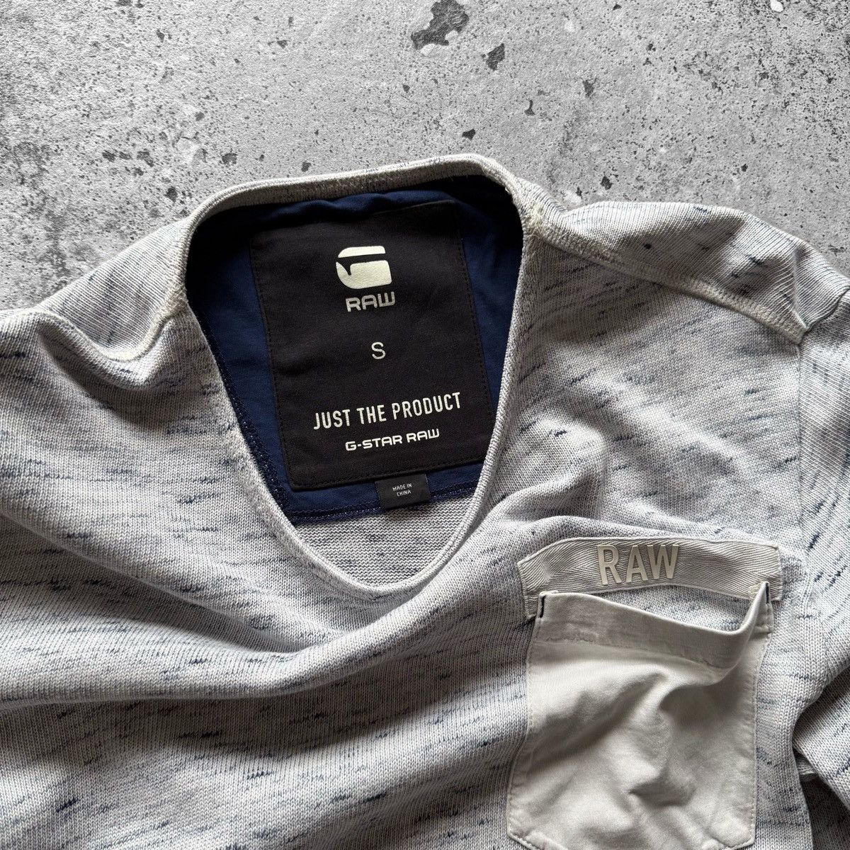 G-Star G-Star Raw Mens Gray Ivory Textured Pocket Sweatshirt Top Size US S / EU 44-46 / 1 - 4 Thumbnail
