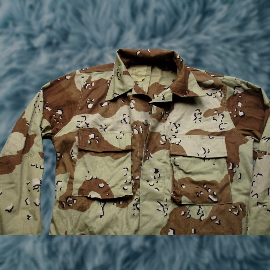 Vintage Selma Apparel Corporation Military Jacket Coat Mens ST Beige Desert Camouflage Cotton Blend Canvas Pockets Button Front Size US S / EU 44-46 / 1 - 1 Thumbnail