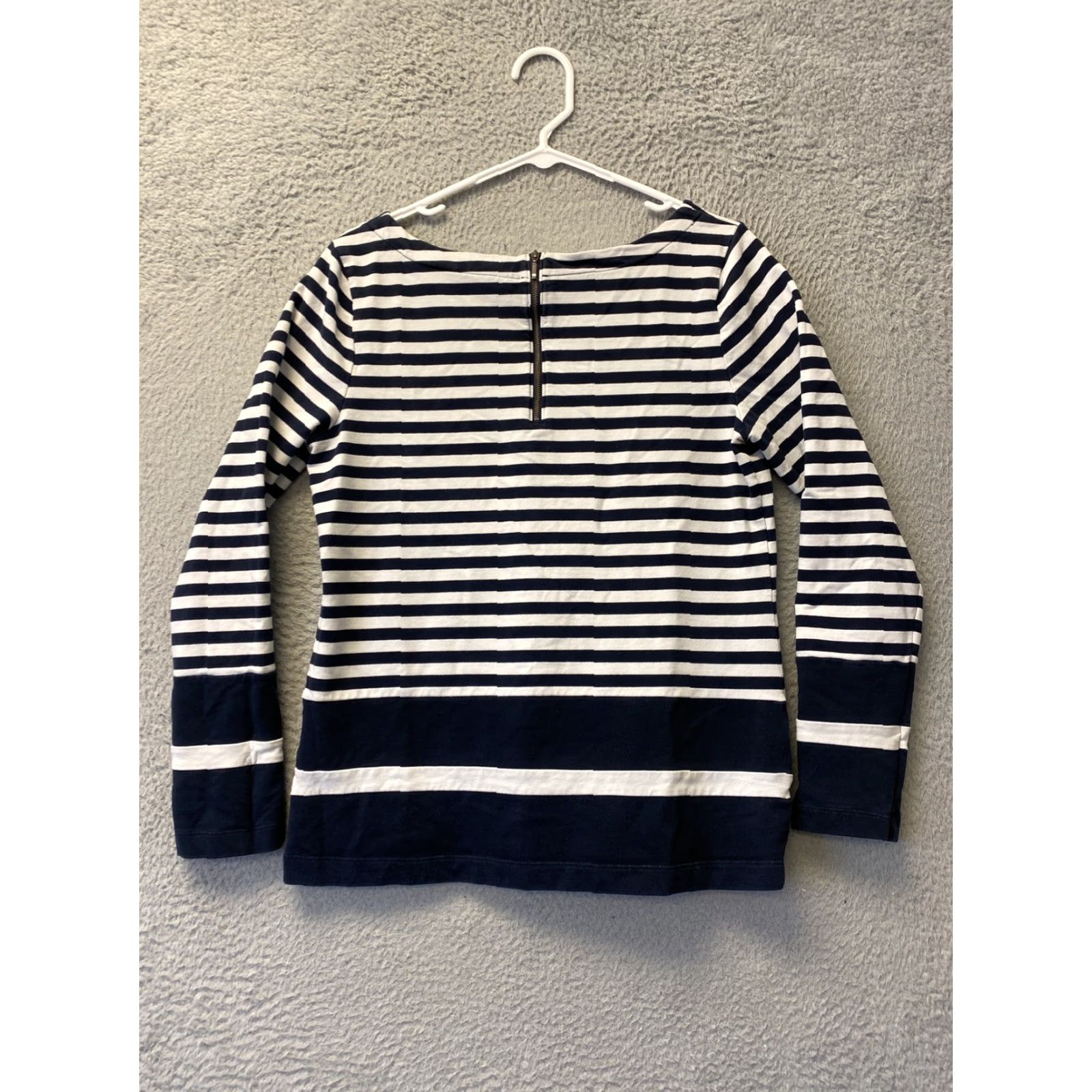 Banana Republic Banana Republic Women's Pullover Sweater L Blue Solid Long Sleeve Casual Knit Size L / US 10 / IT 46 - 7 Thumbnail