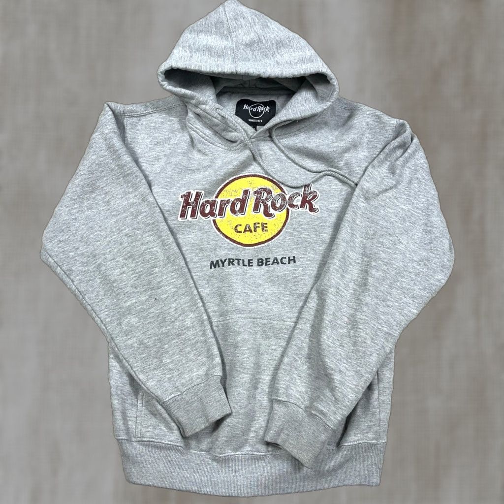 Hard Rock Cafe Hard Rock Cafe Hoodie Adult Large Gray Pullover Sweatshirt Myrtle Beach Heather Shirt Men's 90s American Graphic Print Hooded Size US L / EU 52-54 / 3 - 1 Thumbnail