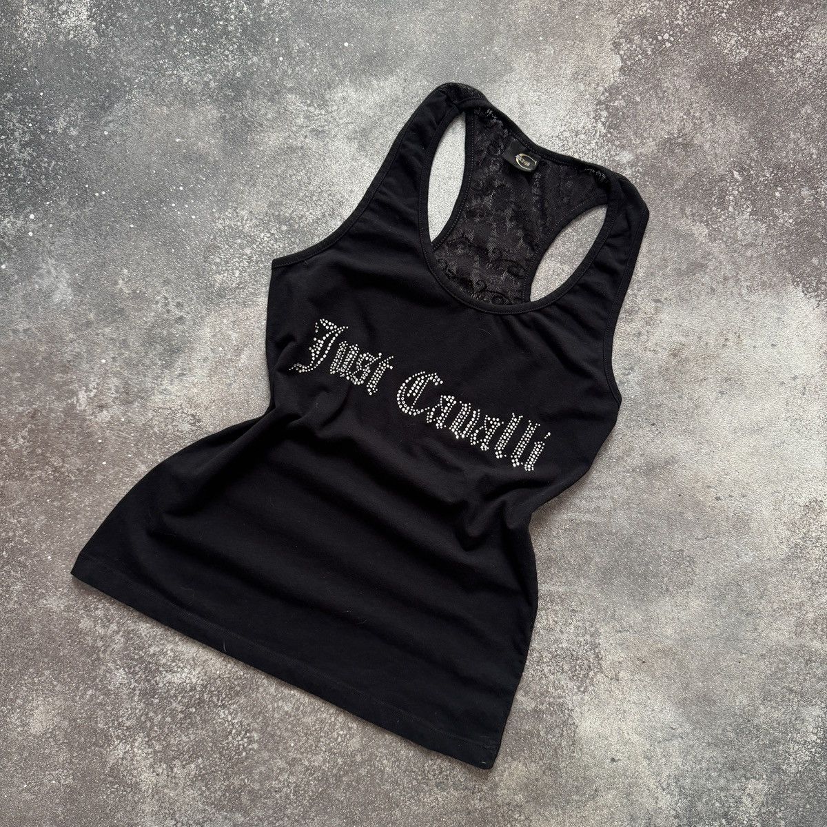 Just Cavalli Just Cavalli Vintage Y2K Rhinestones Gothic Logo Tank Top Size M / US 6-8 / IT 42-44 - 4 Thumbnail