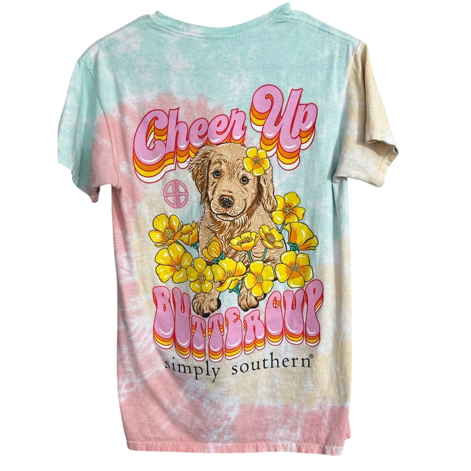 Other Simply Southern 'Cheer Up Buttercup' Retriever Tye Dye Shirt Size S / US 4 / IT 40 - 1 Thumbnail