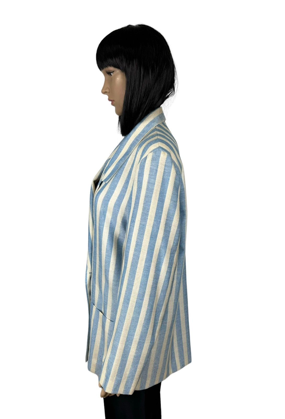 Ganni Ganni Striped Double-Breasted Linen-Cotton Blazer size M Size M / US 6-8 / IT 42-44 - 8 Thumbnail