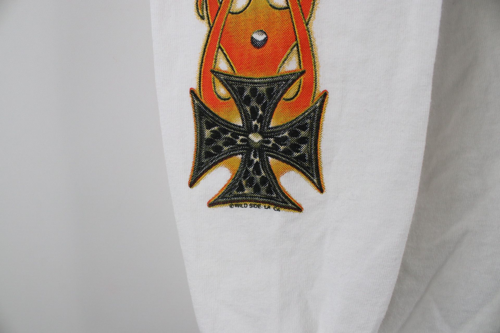 Vintage Vintage Y2K Week Skull Iron Cross Flames Long Sleeve T-Shirt Size US S / EU 44-46 / 1 - 5 Thumbnail