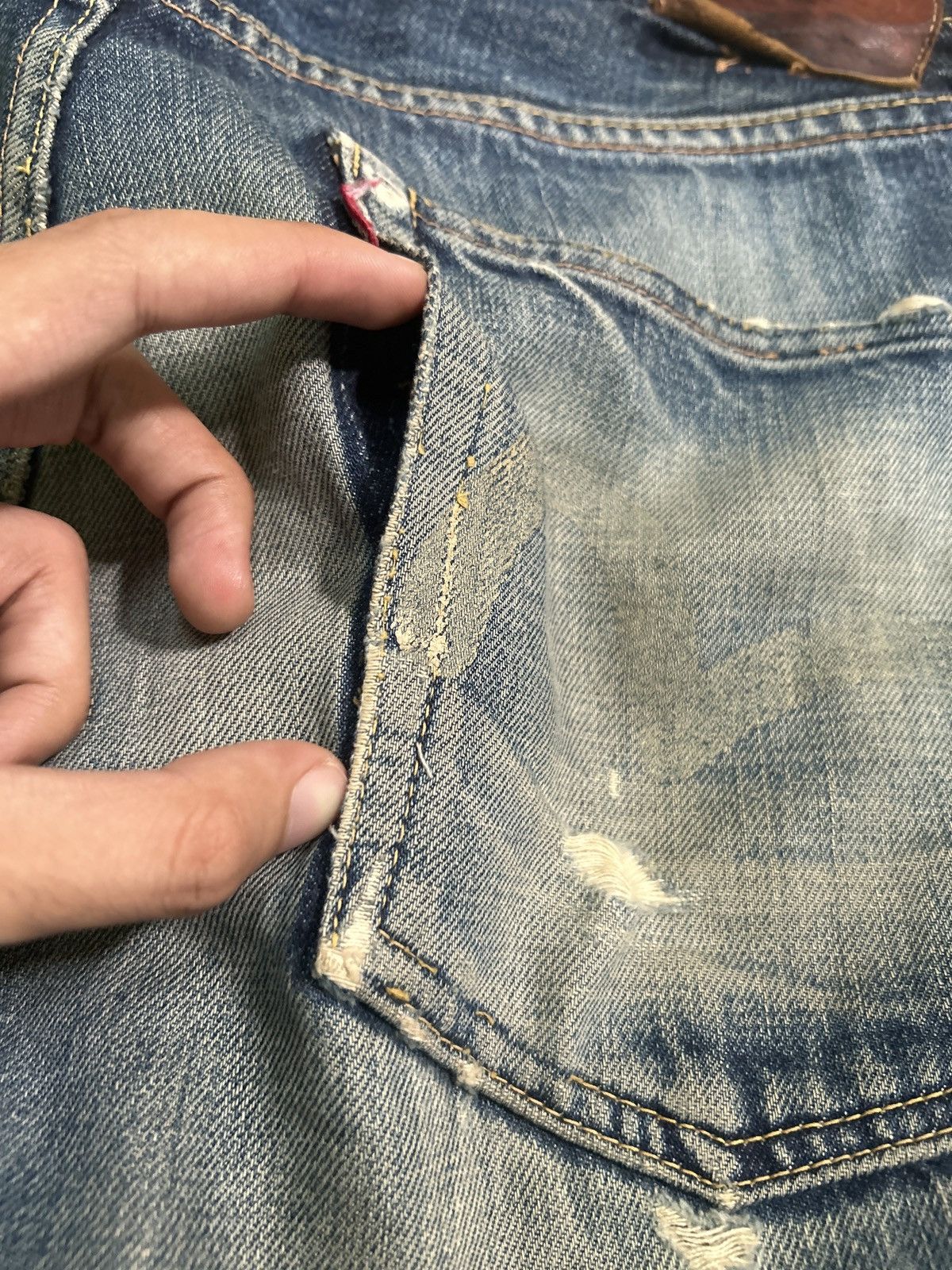 Evisu × Japanese Brand Vtg Evisu Selvedge disteressed denim☠️🎌 Size US 30 / EU 46 - 23 Thumbnail