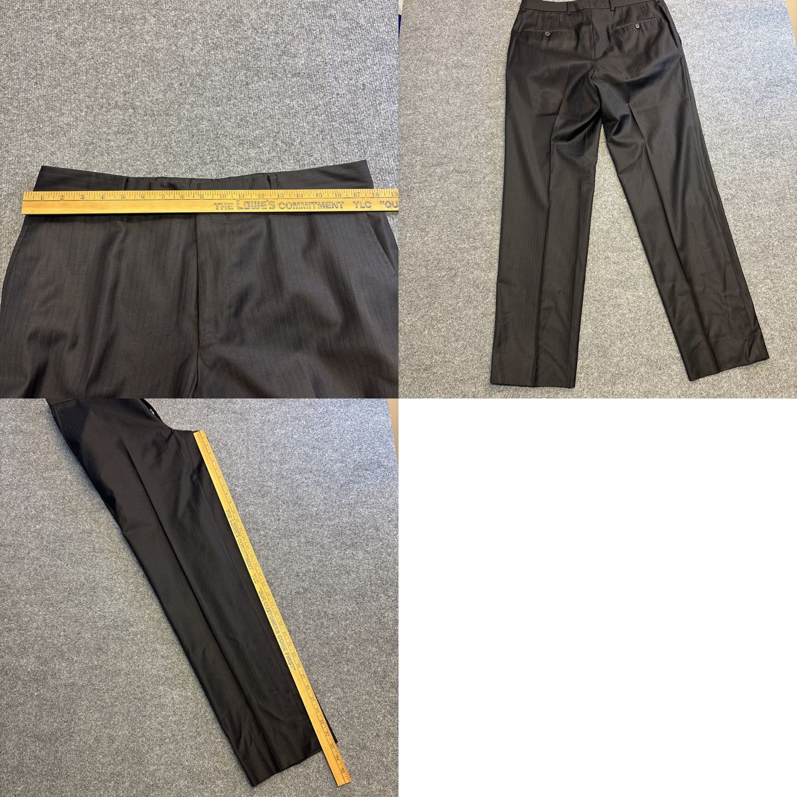 Vintage BOSS Hugo Boss Super 120 Wool Pasolini Movie Suit Set Black Pinstripe 40L 36x32 Size 40R - 10 Thumbnail