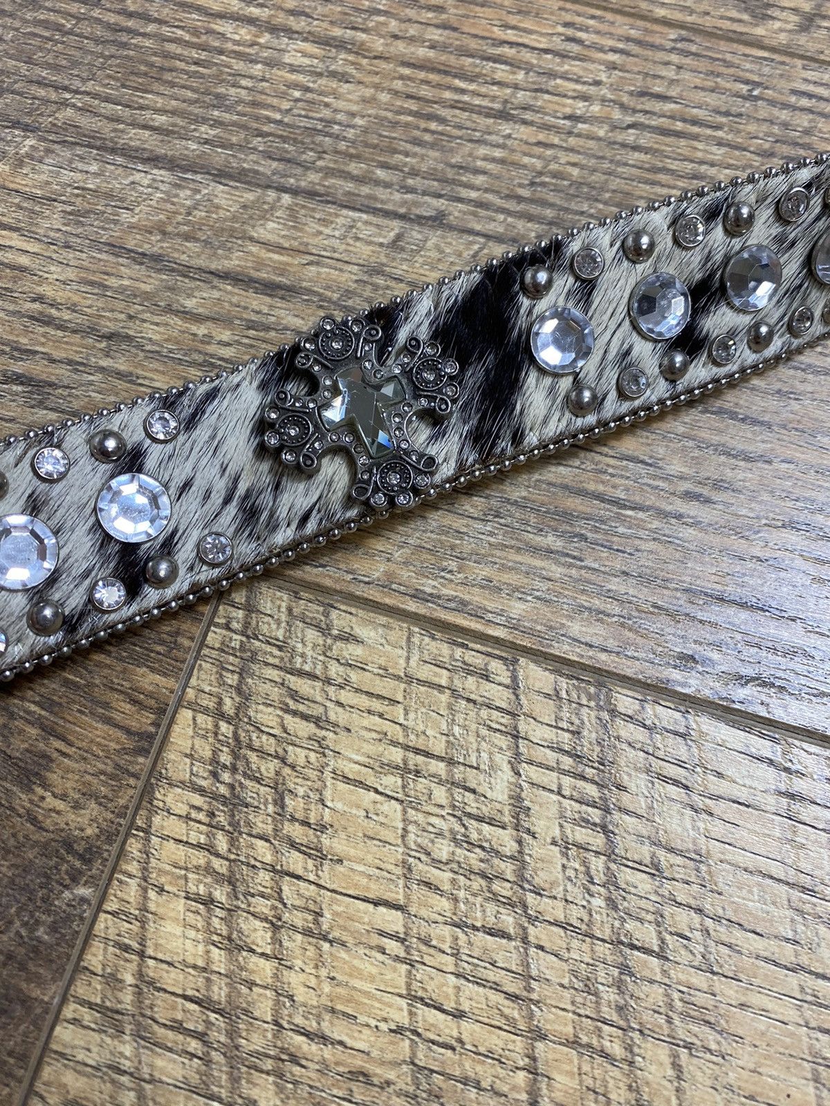 Japanese Brand BHW Western Rhinestone Cowhide Belt Size ONE SIZE - 4 Thumbnail