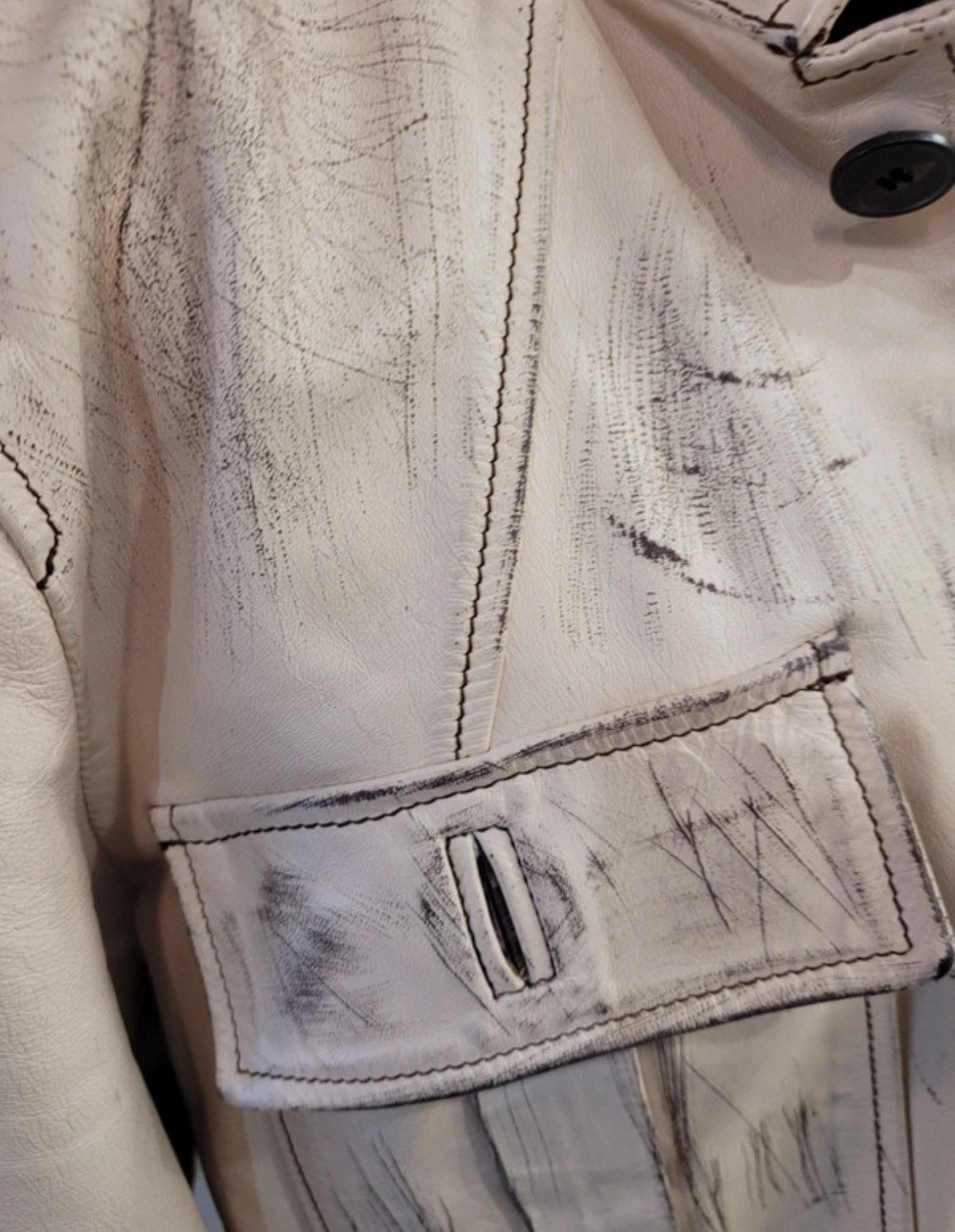 Saint Laurent Paris RIVE GAUCHE PAINTED LEATHER COAT BY TOM FORD Size US L / EU 52-54 / 3 - 4 Thumbnail