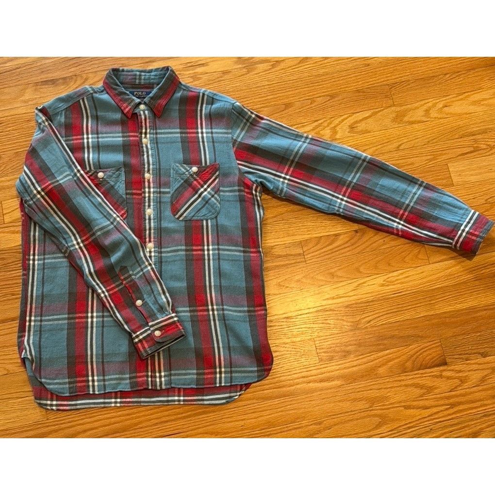Polo Ralph Lauren Polo RL | Brushed Cotton Work Shirt with Chin Strap Size US M / EU 48-50 / 2 - 1 Thumbnail