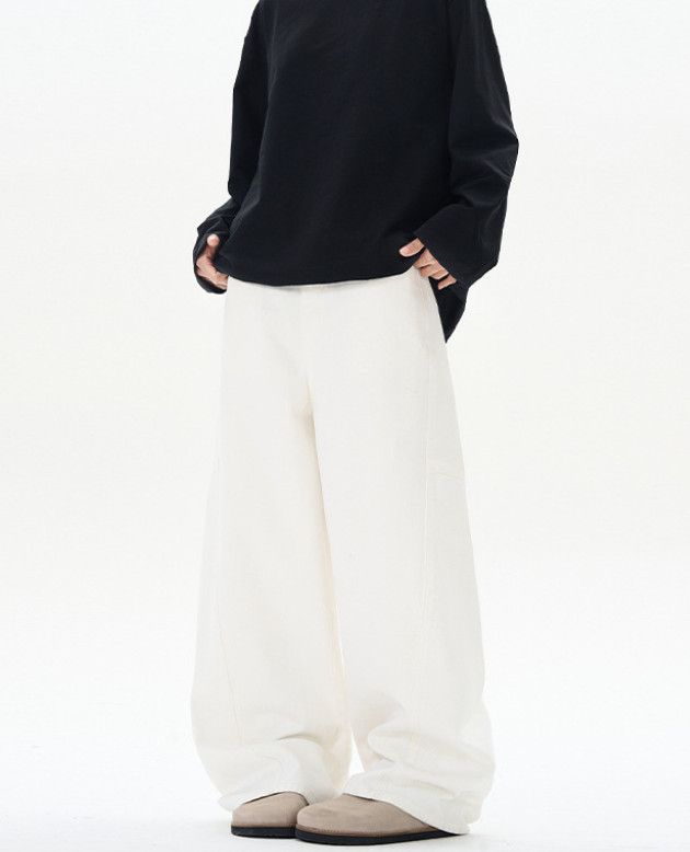 Japanese Brand Men's Retro Street Wide-Leg Patchwork Curved Jeans Y2K Size US 32 / EU 48 - 4 Thumbnail