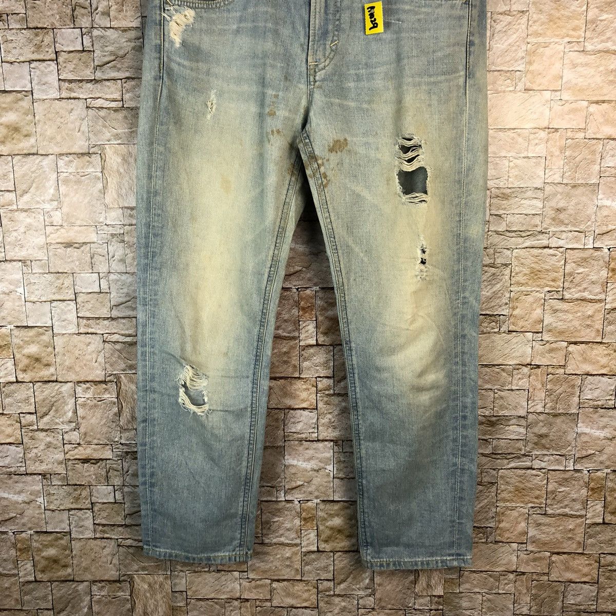 Lee Lee vintage Blue Distressed Denim Pants #A1029 Size US 31 - 3 Thumbnail