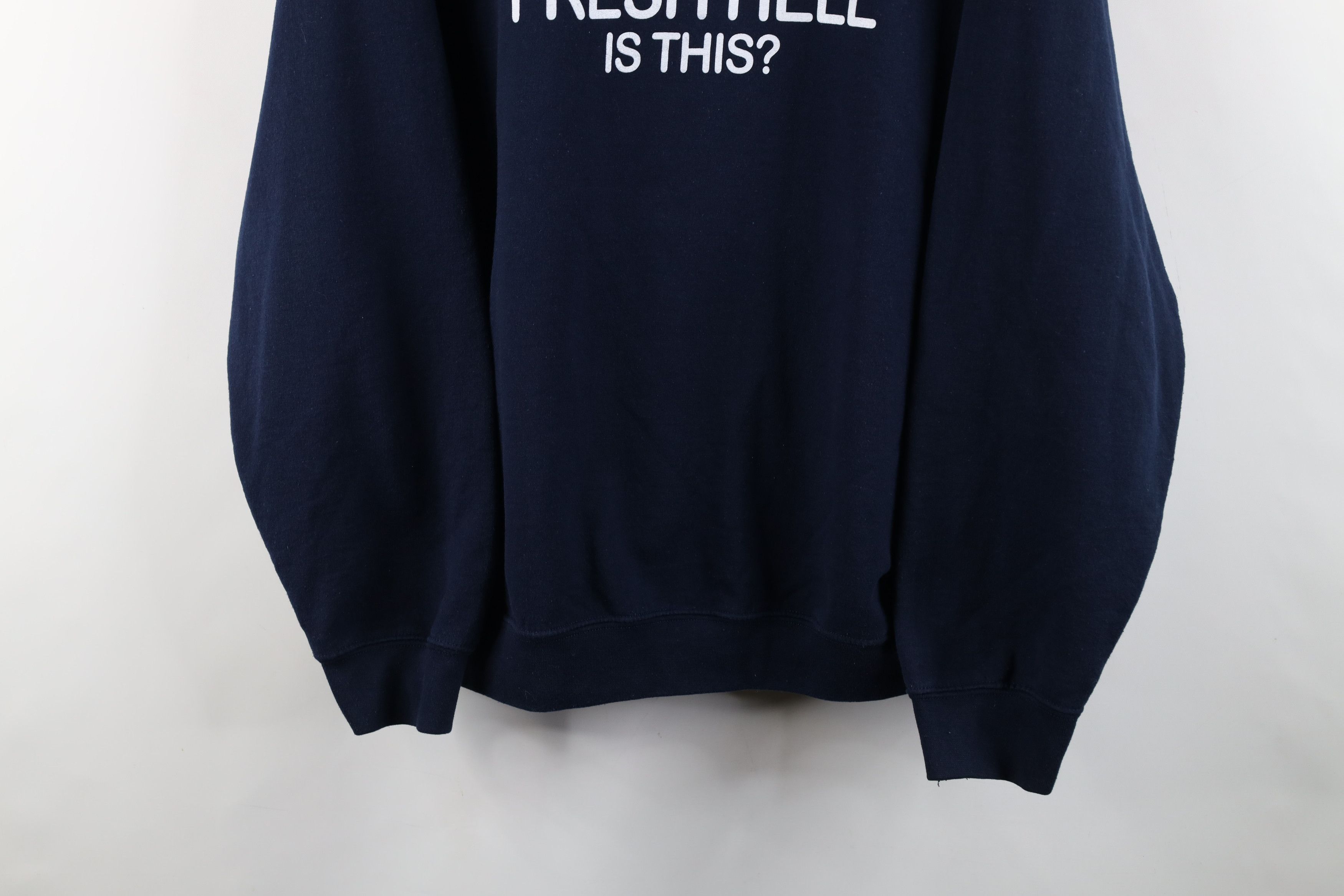 Vintage Vintage 90s Streetwear Fresh Hell Is This Sweatshirt Blue Size US XL / EU 56 / 4 - 3 Thumbnail