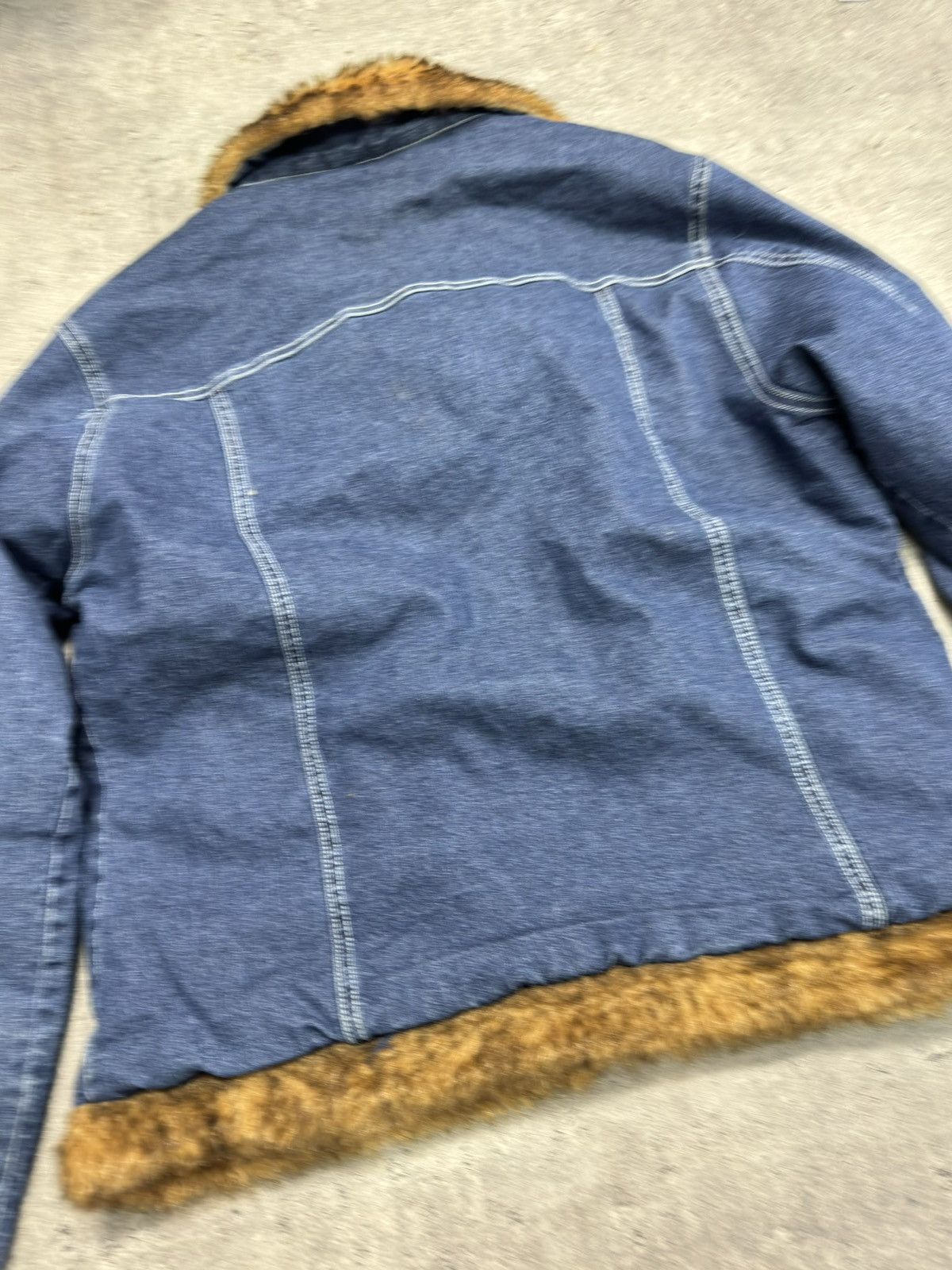 If Six Was Nine ᶠᵃⁿᶜʸᵍᵘʸ Faux Fur Collar Denim Jacket Boxy Vintage Y2K Size US M / EU 48-50 / 2 - 7 Thumbnail