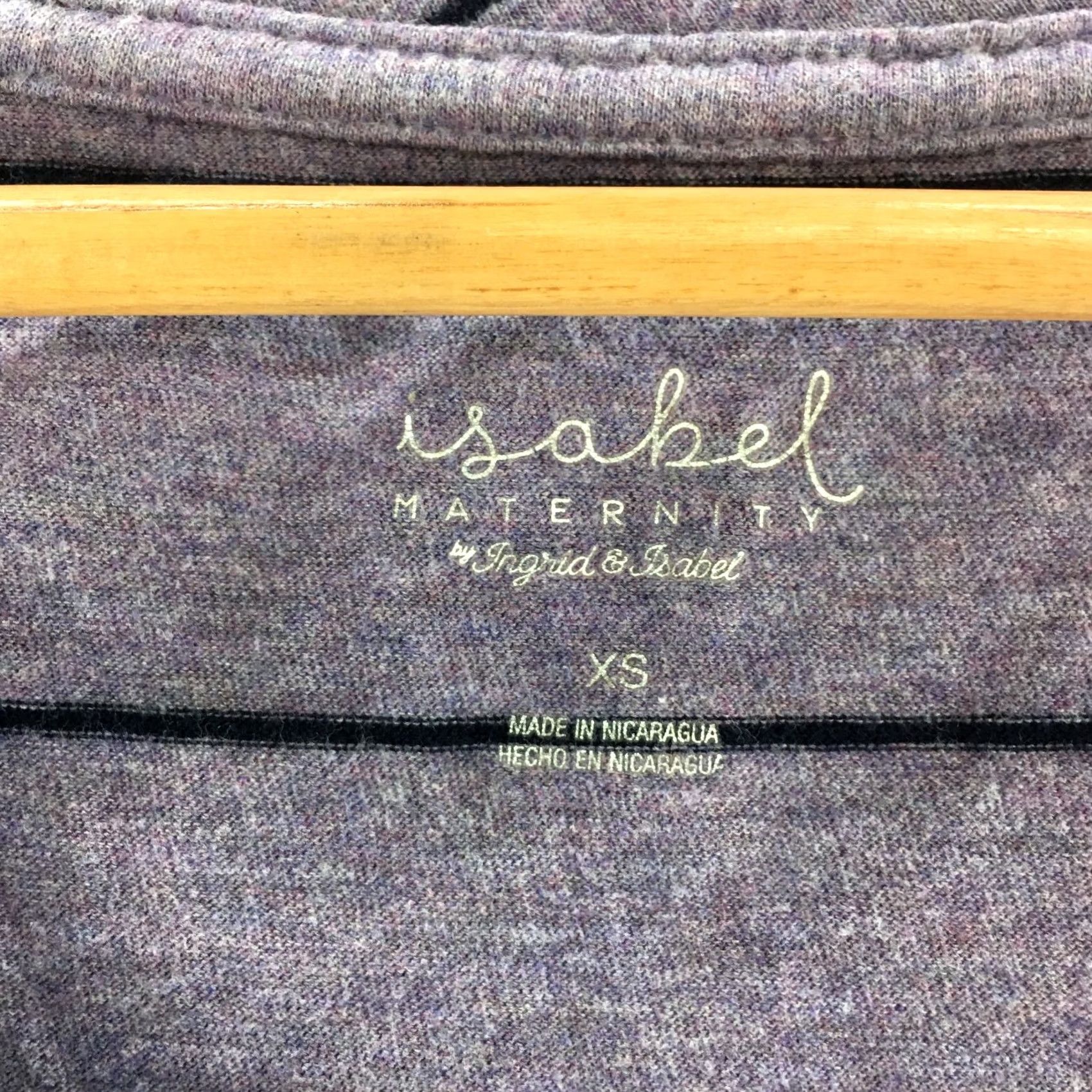 Vintage Isabel Maternity by Ingrid & Isabel T-Shirt Womens XS Purple Striped Round Neck Long Sleeve Tee Top Size XS / US 0-2 / IT 36-38 - 6 Thumbnail