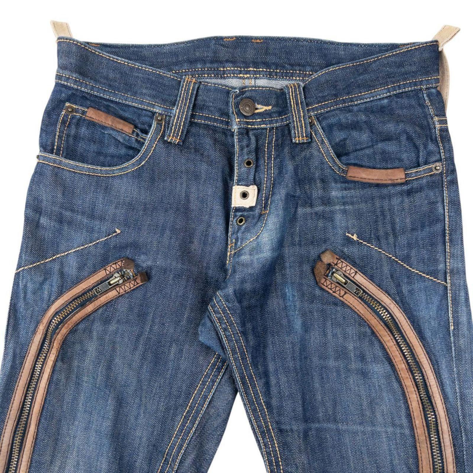 Other Vintage 2000sn PPFM Leather Detail Denim Jeans Size W29 Size US 29 - 4 Thumbnail