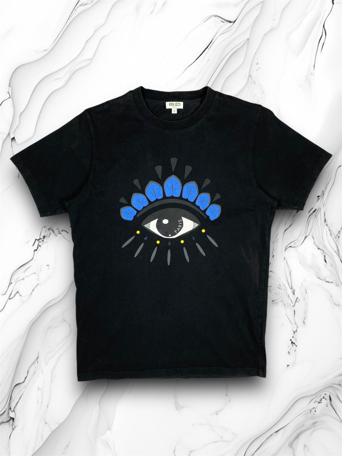 Kenzo Vintage Kenzo Paris Eye Big Logo Designer Luxury Tee Size US S / EU 44-46 / 1 - 1 Thumbnail