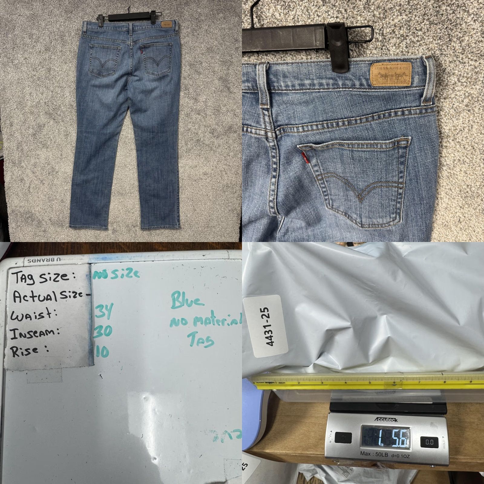 Levi's VINTAGE Levi's 505 Jeans Men 34x30 Straight Zip Fly Denim Blue Regular Fit Classic Pockets 80s 90s Size US 34 / EU 50 - 8 Thumbnail