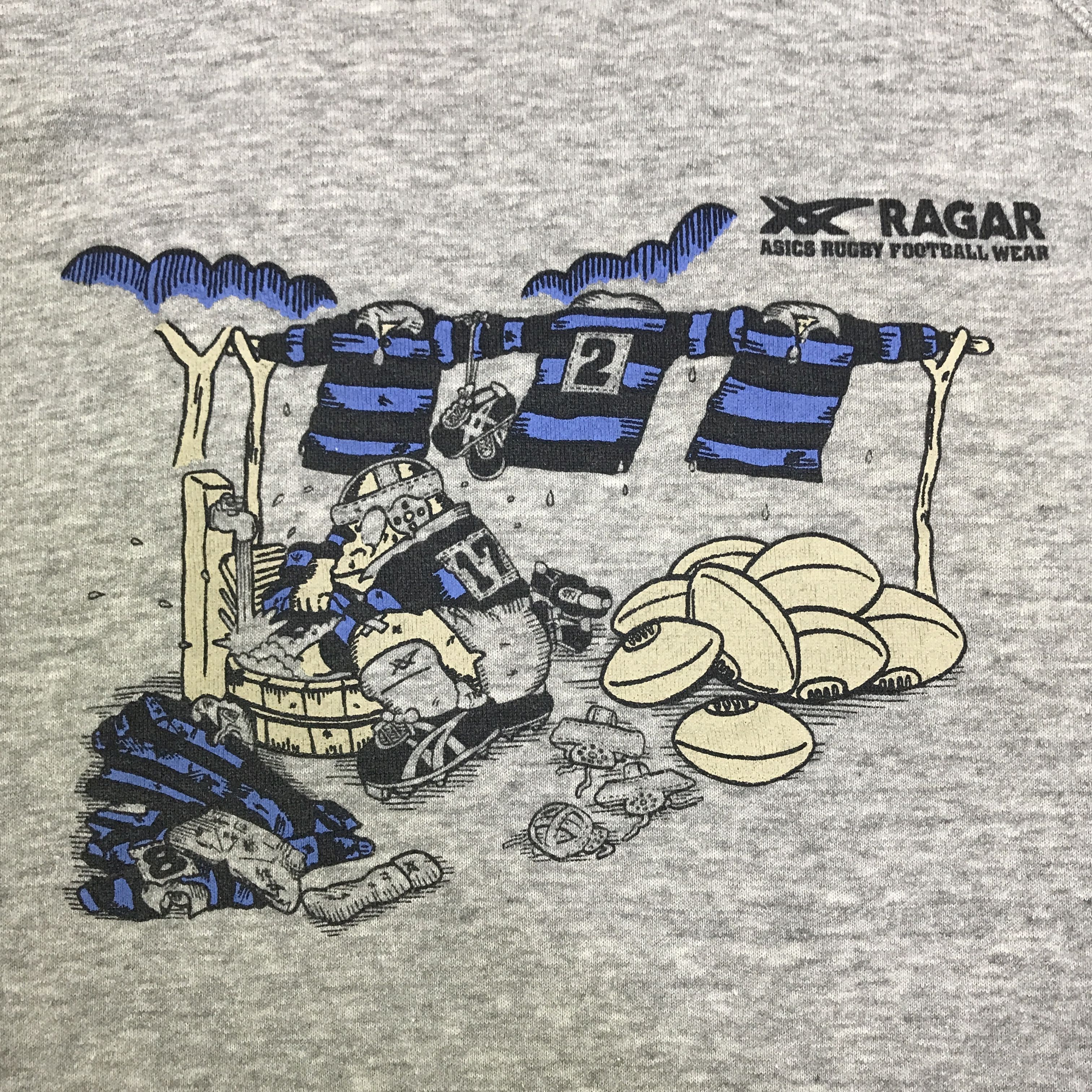 Asics Vtg 90s Asics rugby football sweatshirts K126B18 Size US M / EU 48-50 / 2 - 12 Thumbnail