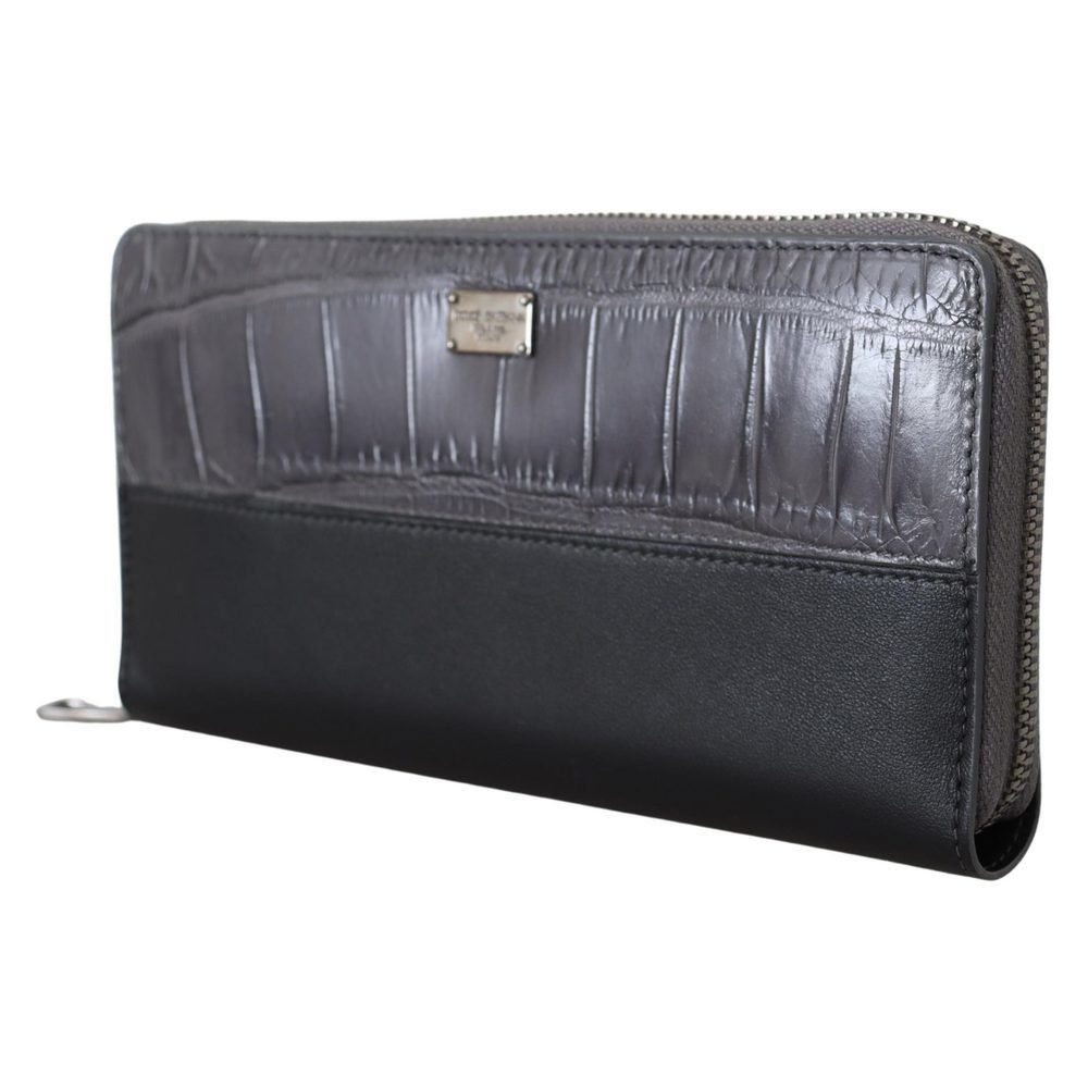 Dolce & Gabbana Dolce & Gabbana Black Zip Around Continental Clutch Leather Size ONE SIZE - 2 Thumbnail