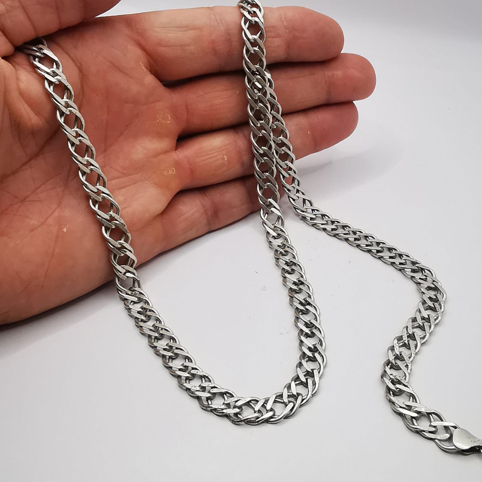 Sterling Silver Vintage Jewelry Chain, 925 Sterling Silver, Signed 42,40g Size ONE SIZE - 3 Thumbnail